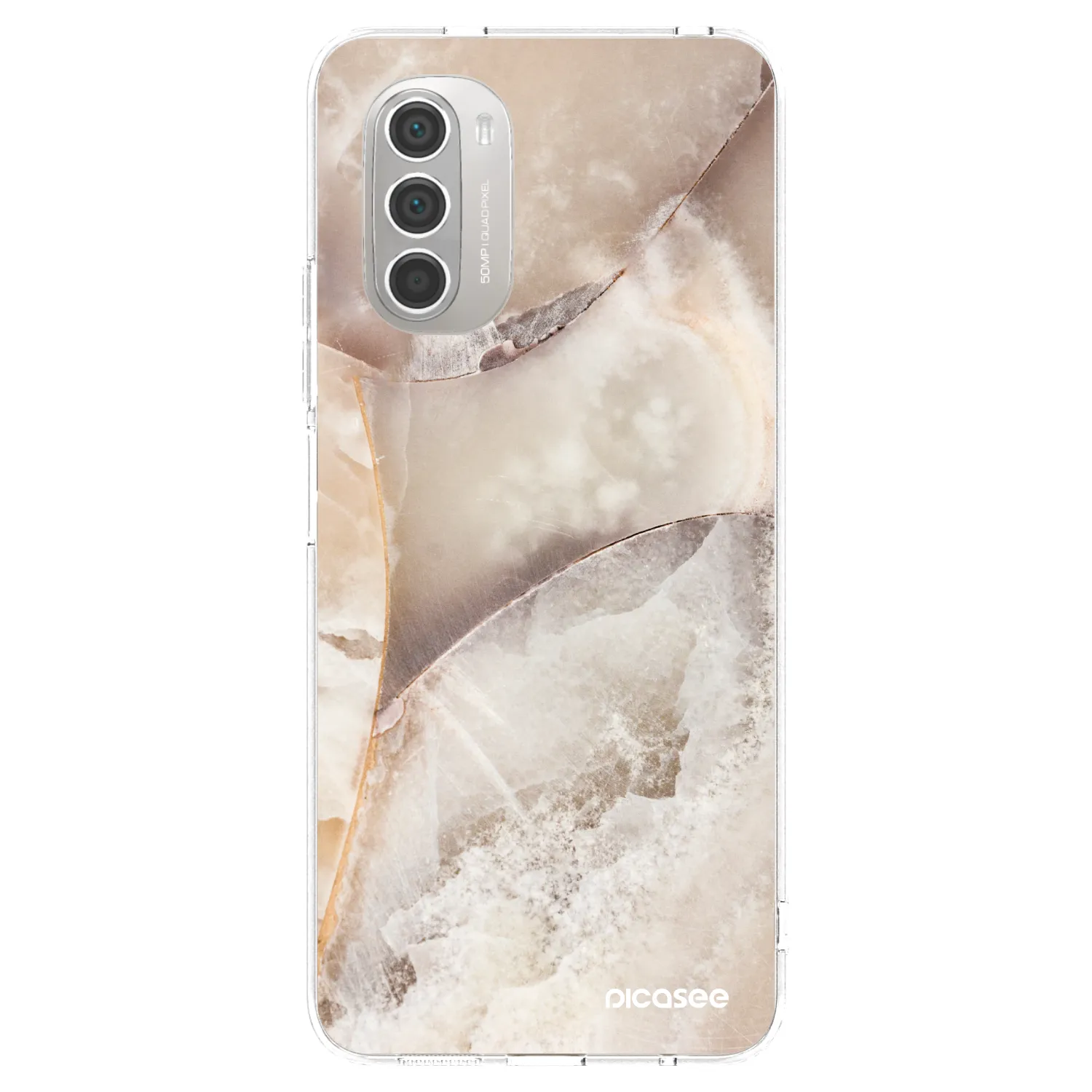 Picasee silikonska prozirna maskica za Motorola Moto G51 - Cream marble