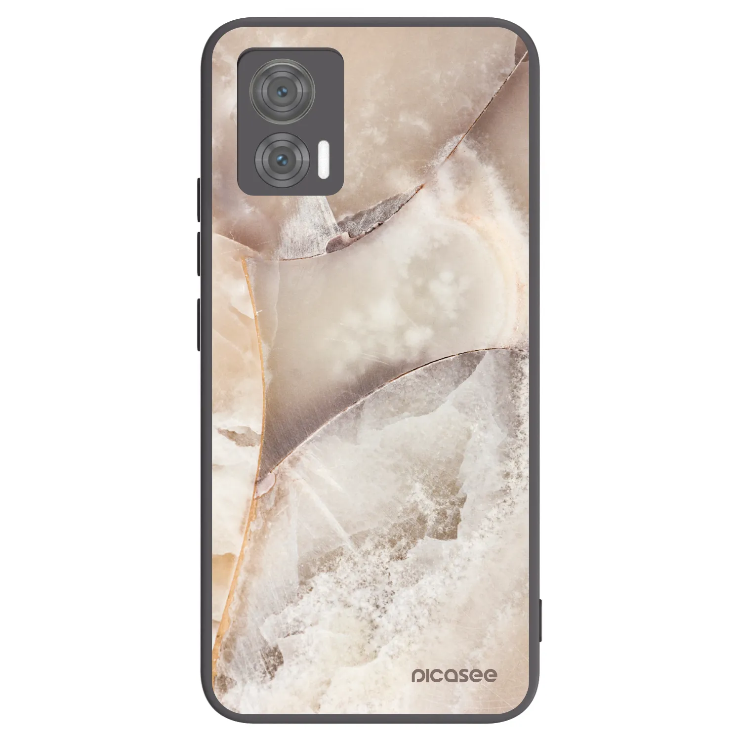 Picasee crna silikonska maskica za Motorola Edge 30 Neo - Cream marble
