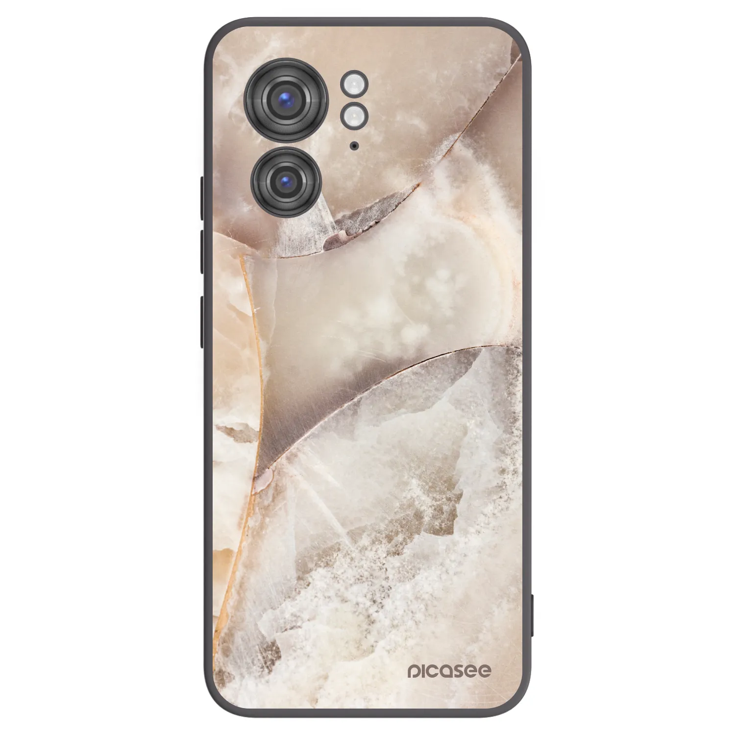 Picasee crna silikonska maskica za Motorola Edge 40 - Cream marble
