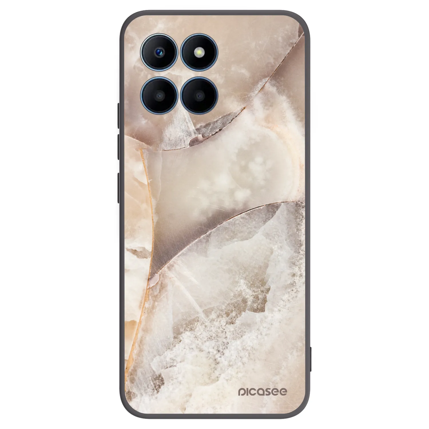 Picasee crna silikonska maskica za Honor 70 Lite - Cream marble