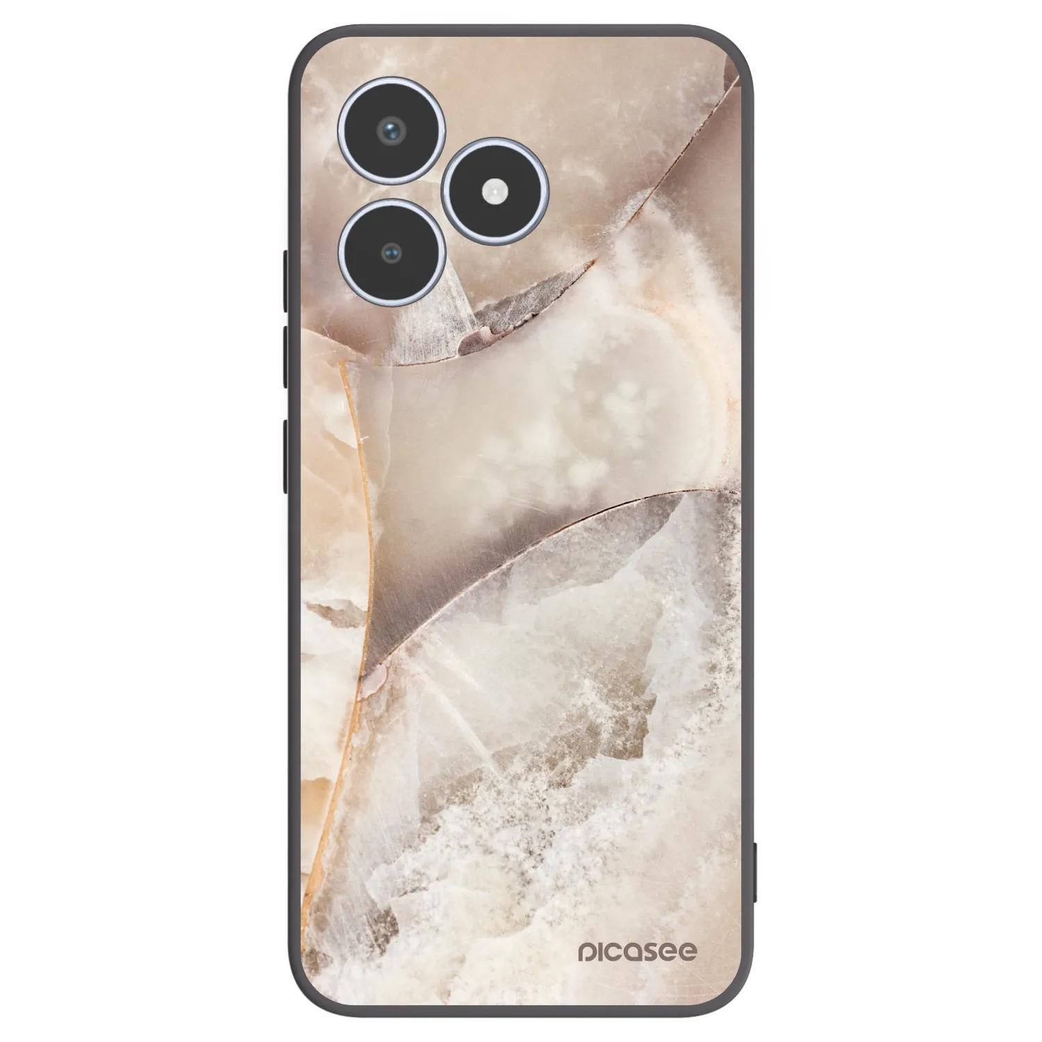 Picasee crna silikonska maskica za Realme C53 - Cream marble