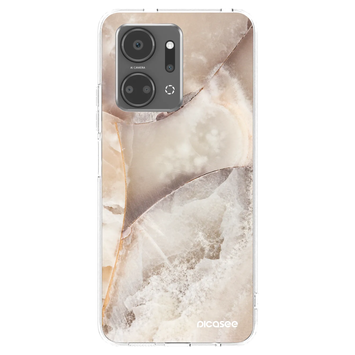 Picasee silikonska prozirna maskica za Honor X7a - Cream marble