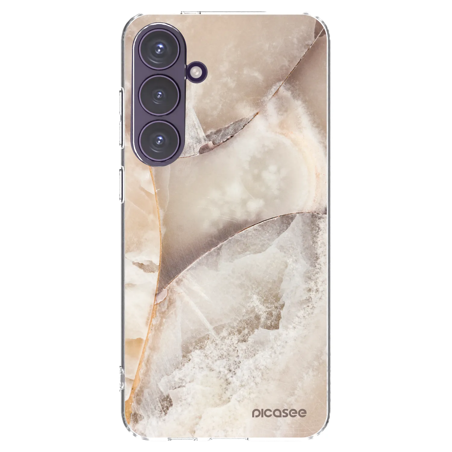 Picasee silikonska prozirna maskica za Samsung Galaxy S24+ S926B 5G - Cream marble
