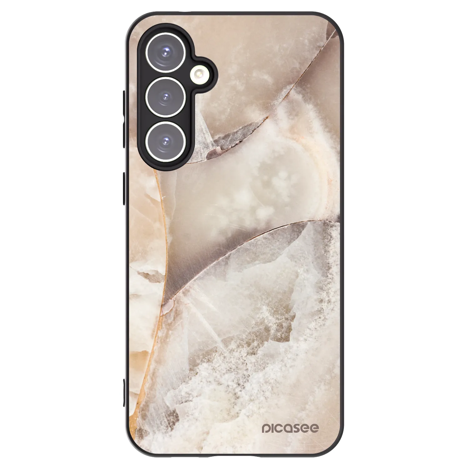 Picasee crna silikonska maskica za Samsung Galaxy S23 FE S711B - Cream marble
