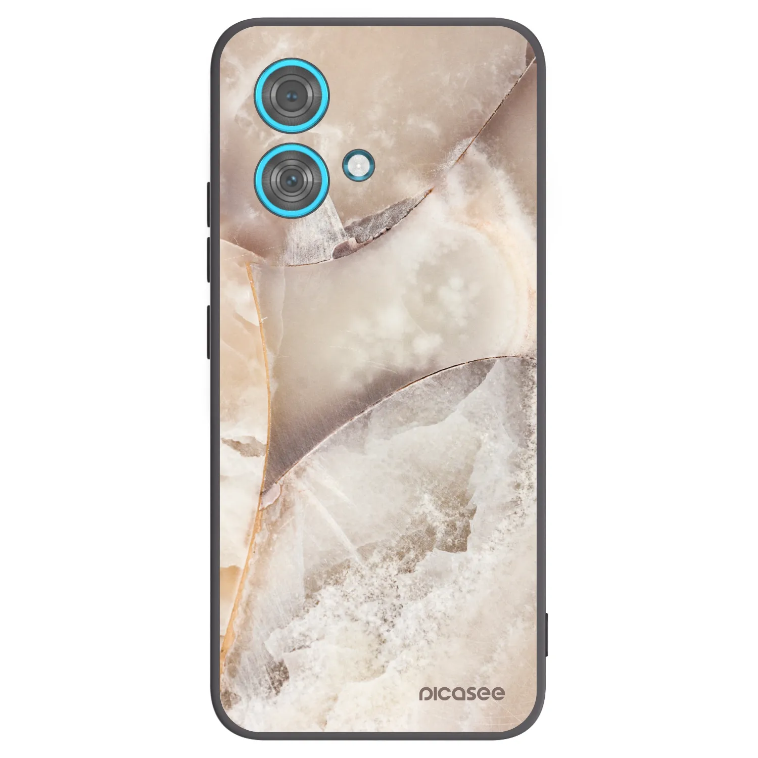 Picasee crna silikonska maskica za Motorola Edge 40 Neo - Cream marble