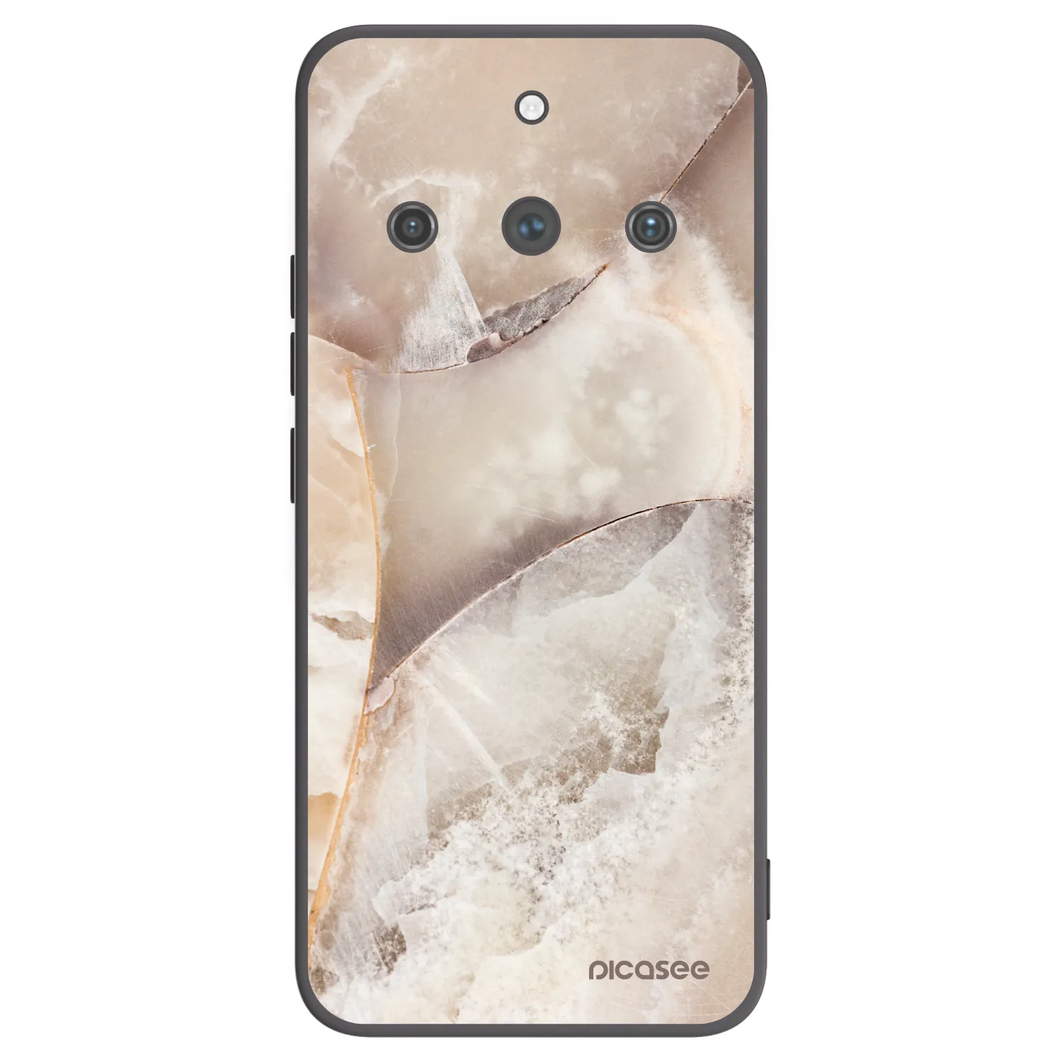 Picasee crna silikonska maskica za Realme 11 Pro+ - Cream marble