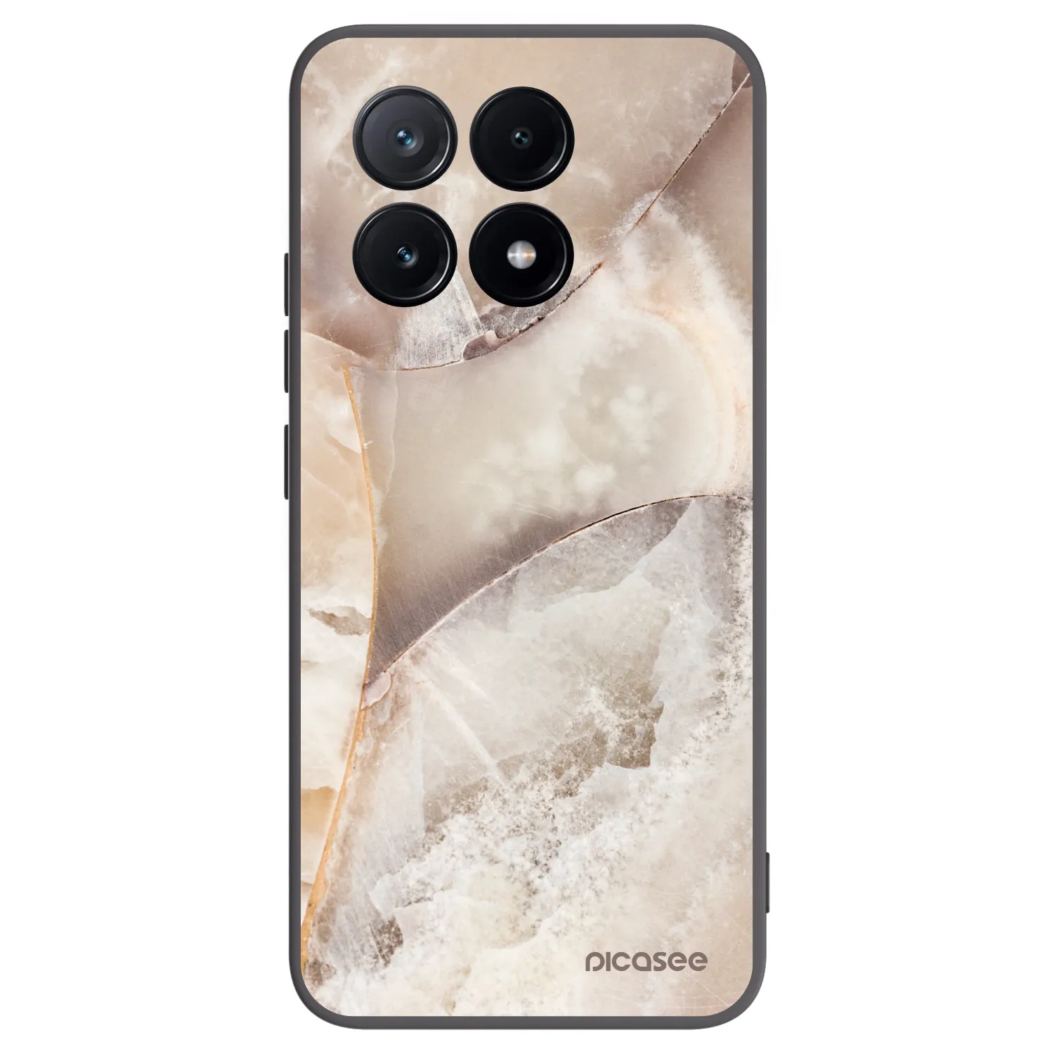 Picasee crna silikonska maskica za Xiaomi Poco X6 Pro - Cream marble