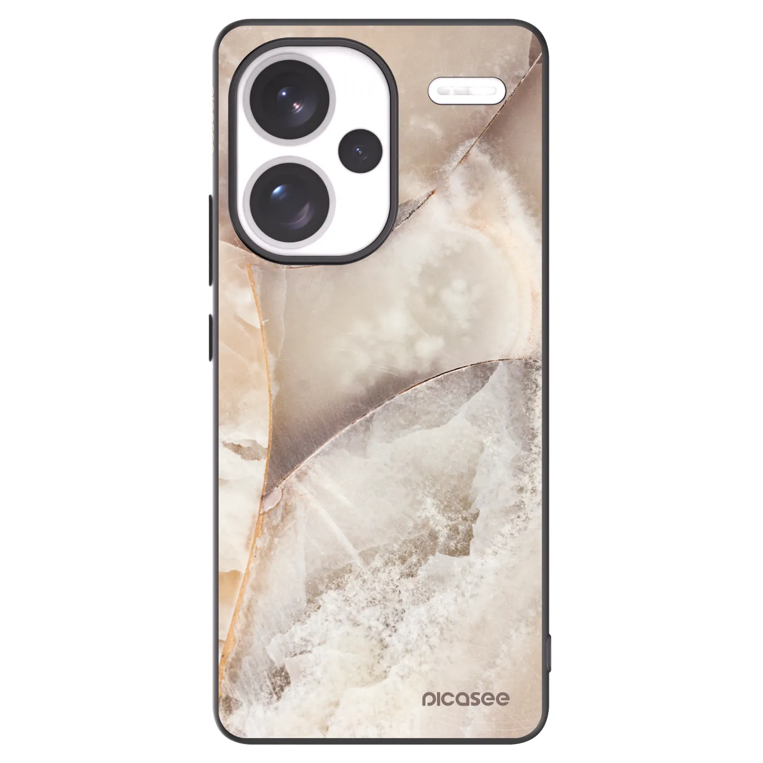 Picasee crna silikonska maskica za Xiaomi Redmi Note 13 Pro+ 5G - Cream marble