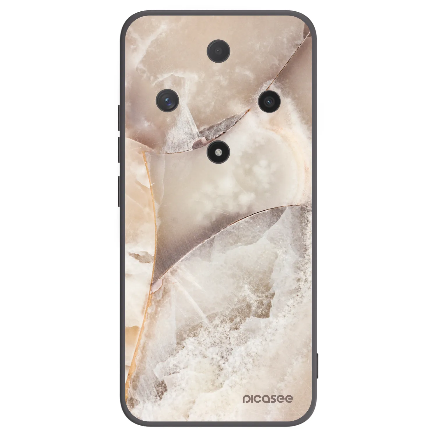 Picasee crna silikonska maskica za Honor Magic6 Lite 5G - Cream marble