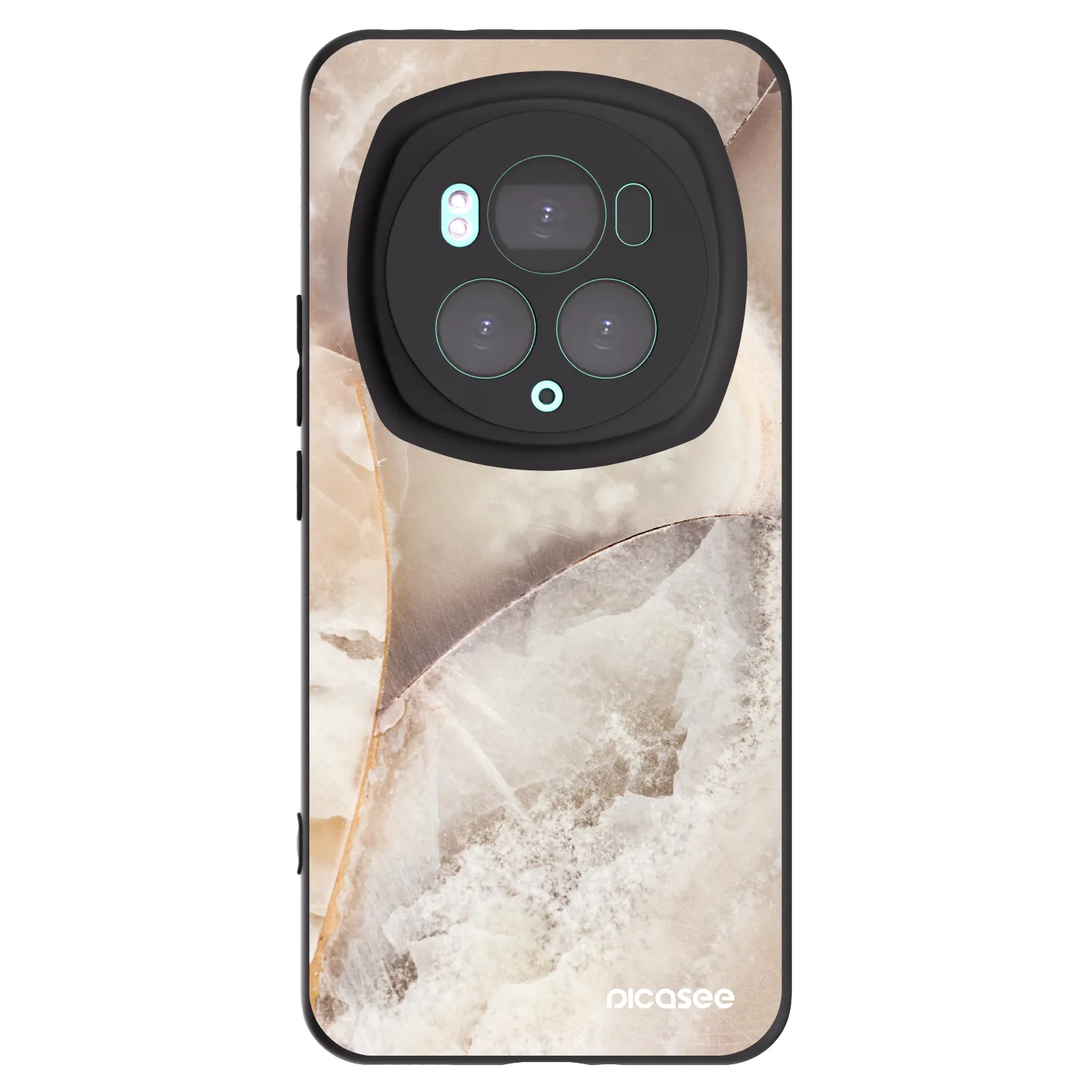 Picasee crna silikonska maskica za Honor Magic6 Pro - Cream marble