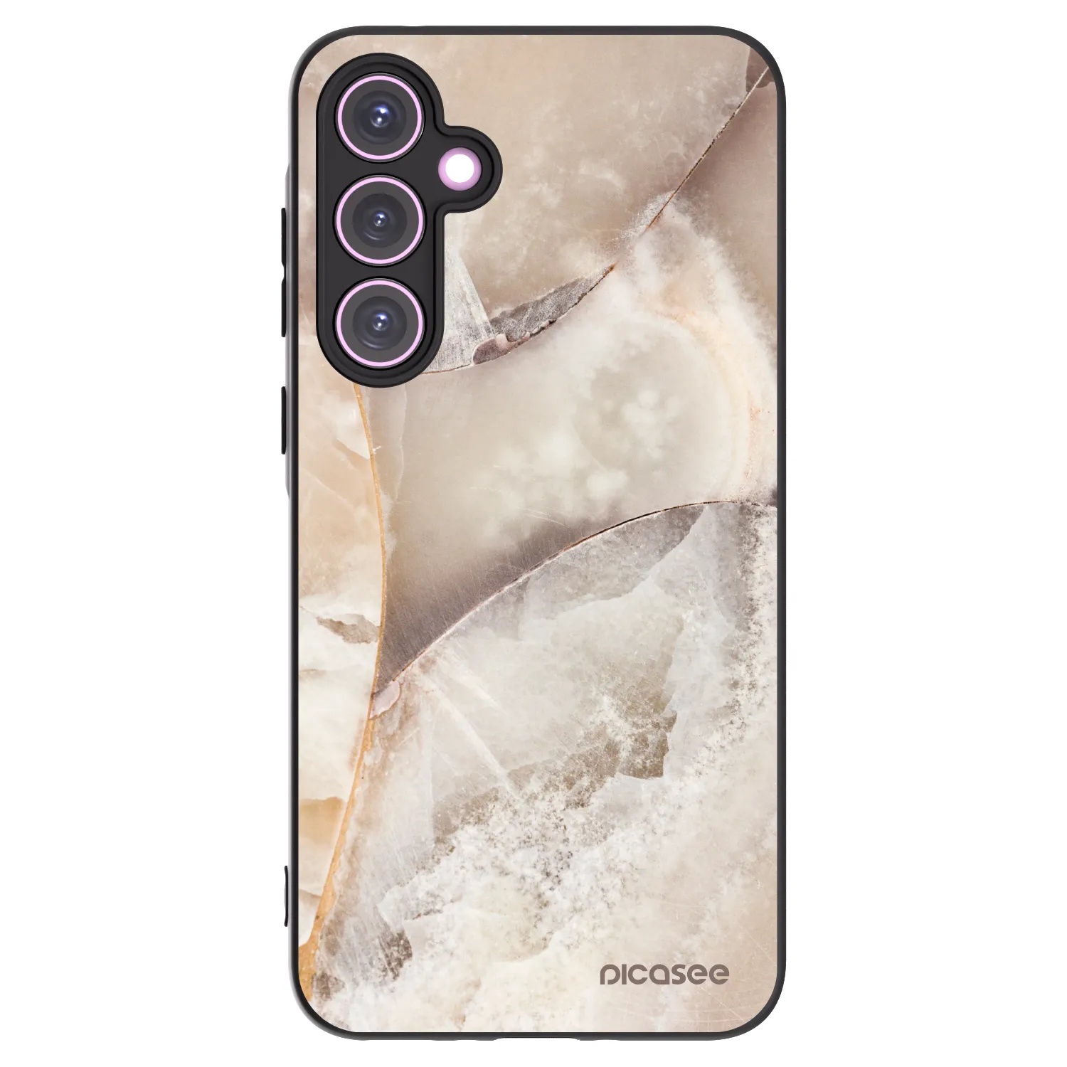 Picasee crna silikonska maskica za Samsung Galaxy A35 5G A356B - Cream marble