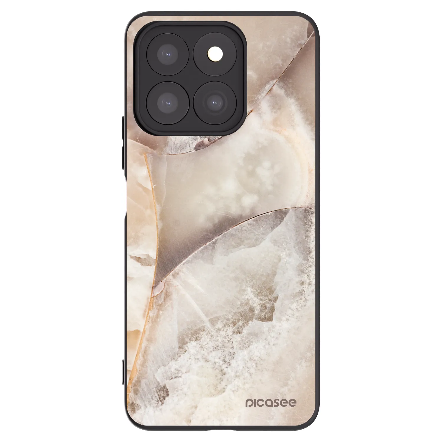Picasee crna silikonska maskica za Honor X8b - Cream marble