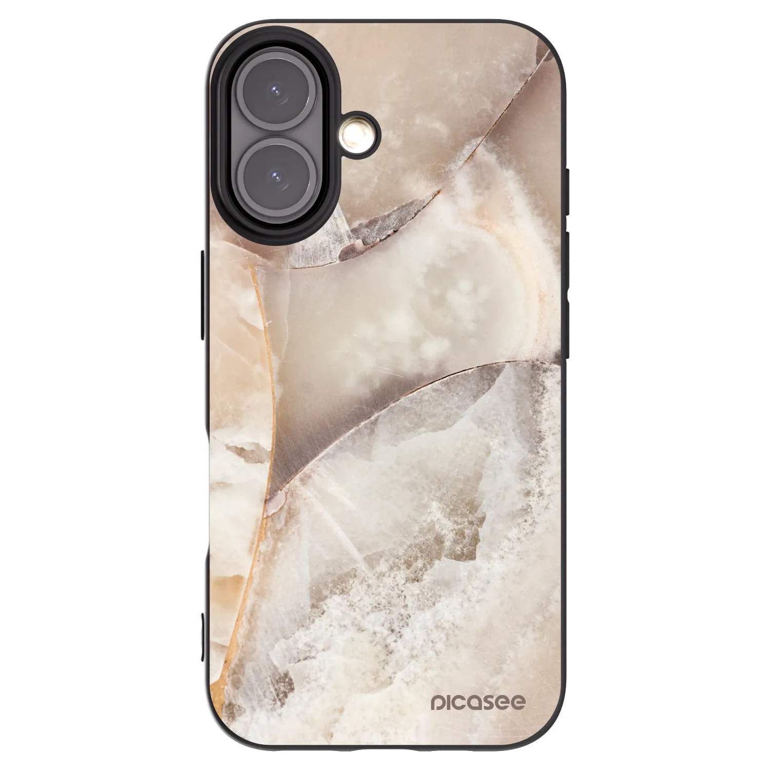 Picasee crna silikonska maskica za Apple iPhone 16 - Cream marble