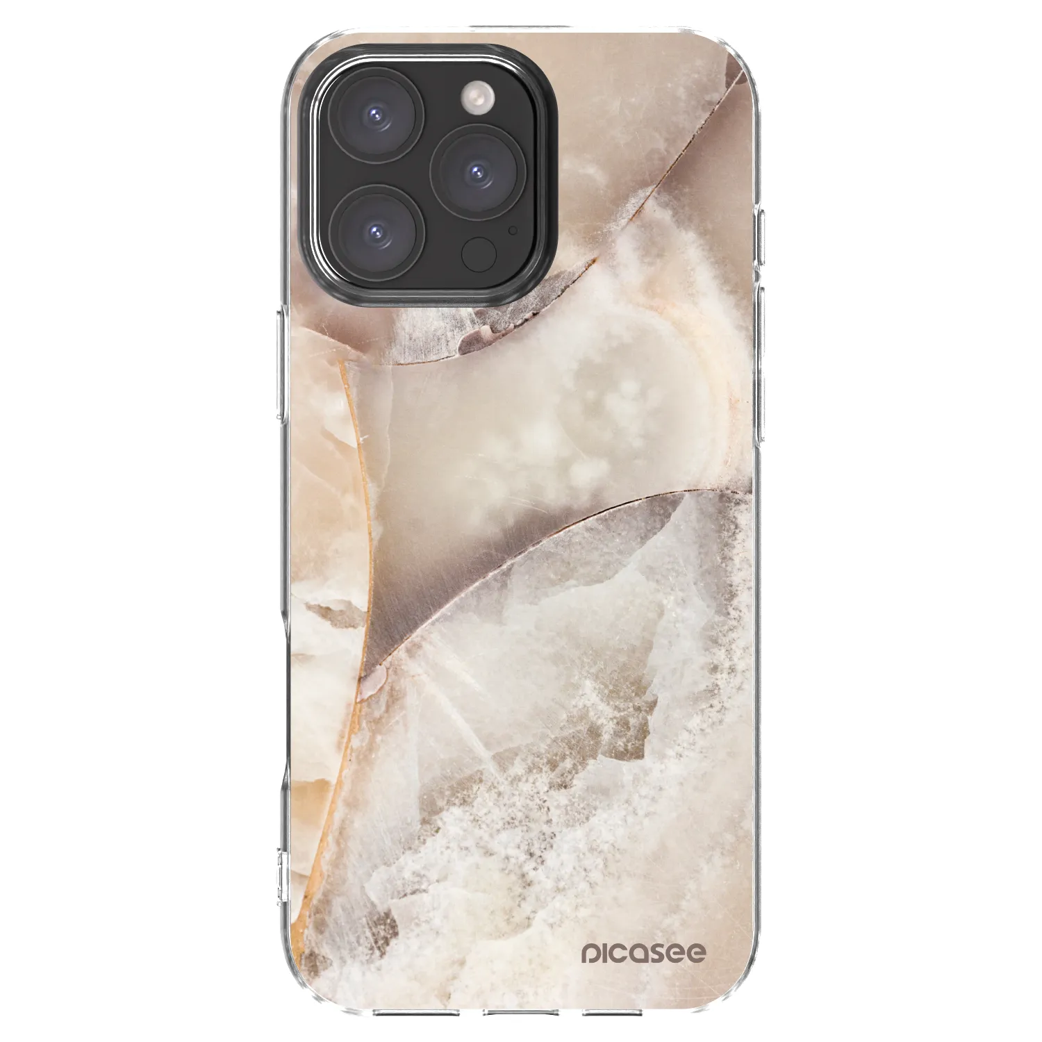 Picasee silikonska prozirna maskica za Apple iPhone 16 Pro Max - Cream marble