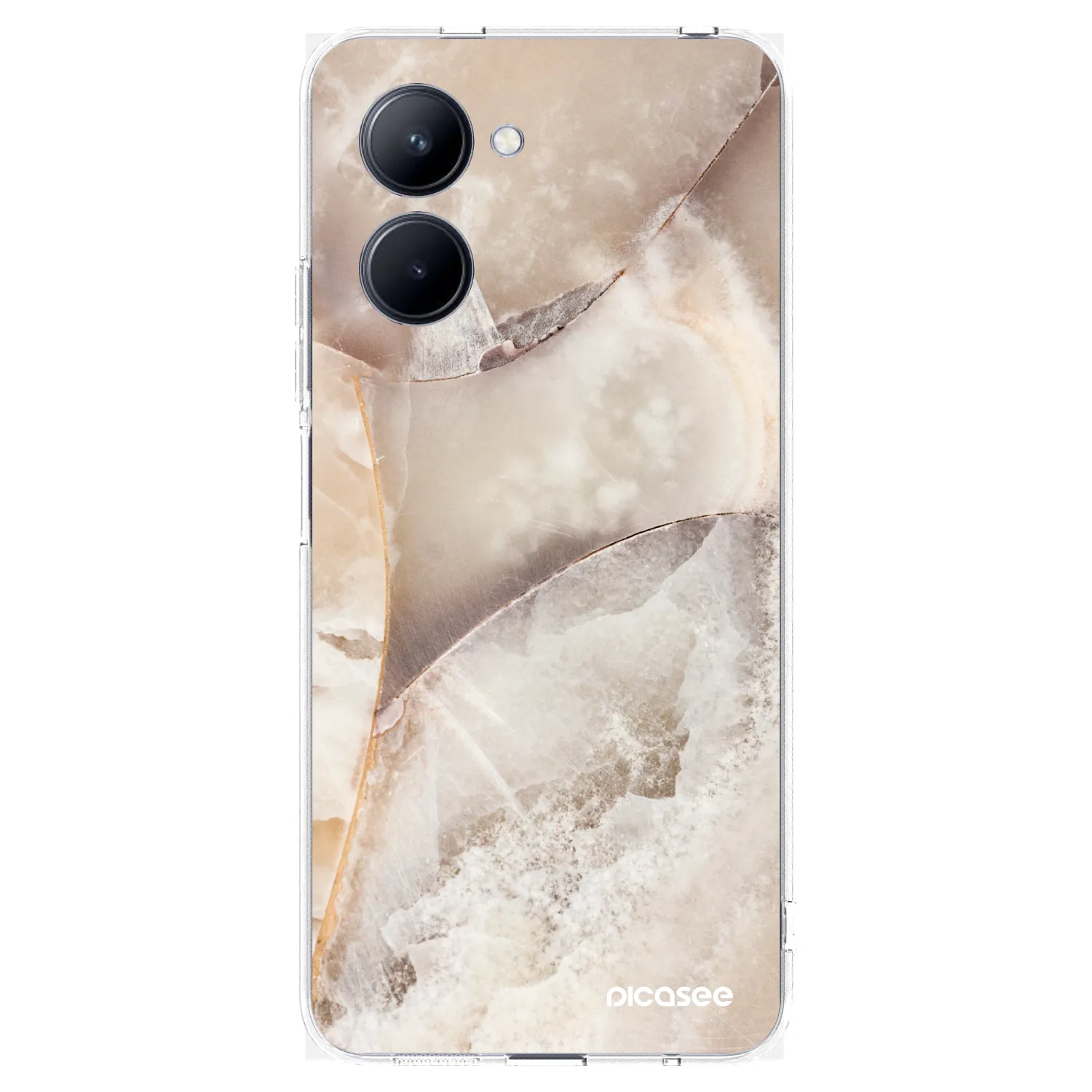 Picasee silikonska prozirna maskica za Realme C33 (2023) - Cream marble