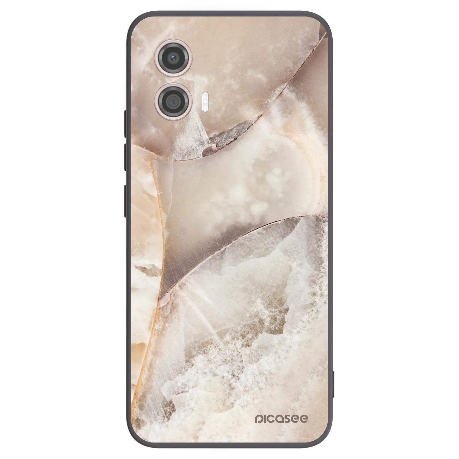 Picasee crna silikonska maskica za Motorola Moto G53 5G - Cream marble