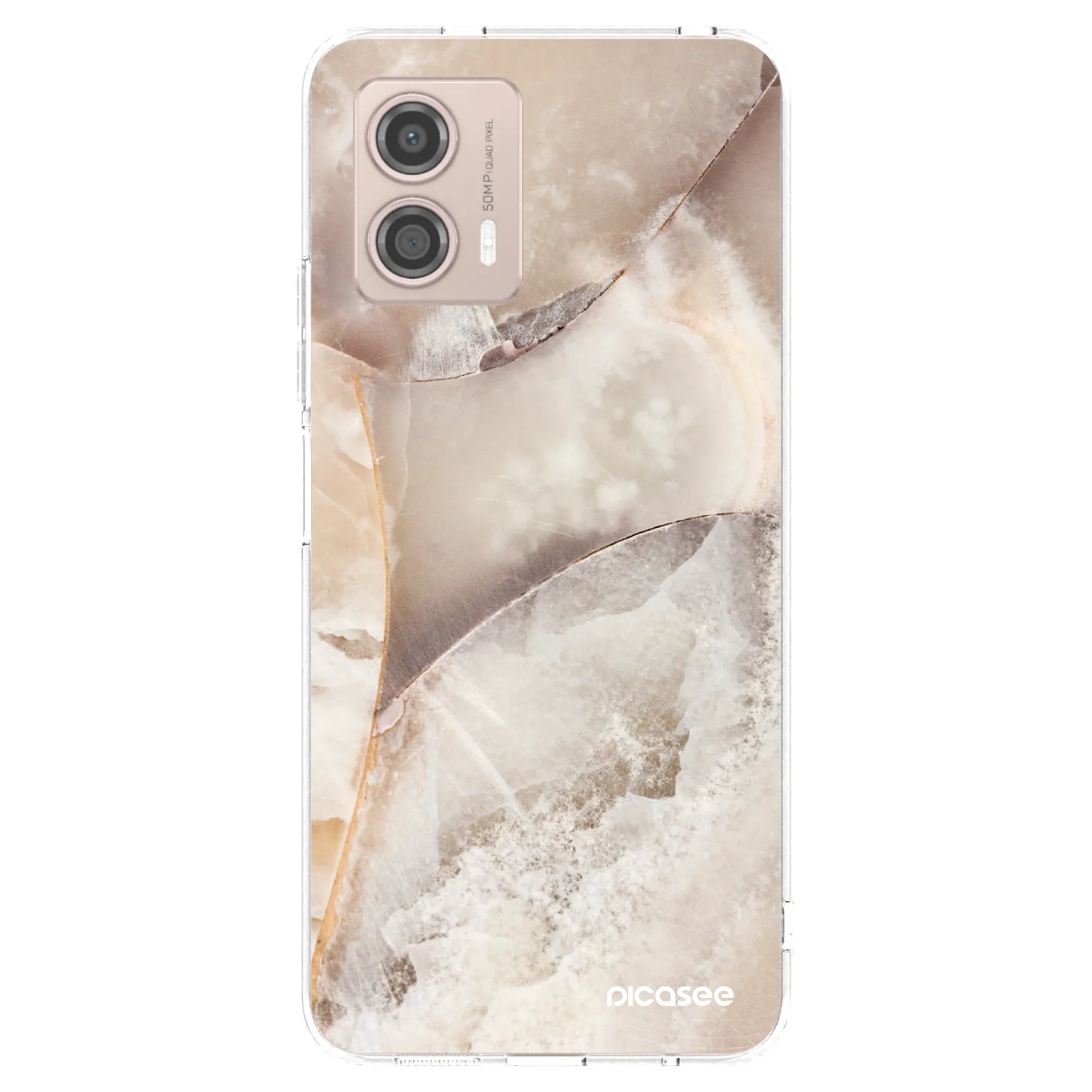 Picasee silikonska prozirna maskica za Motorola Moto G53 5G - Cream marble