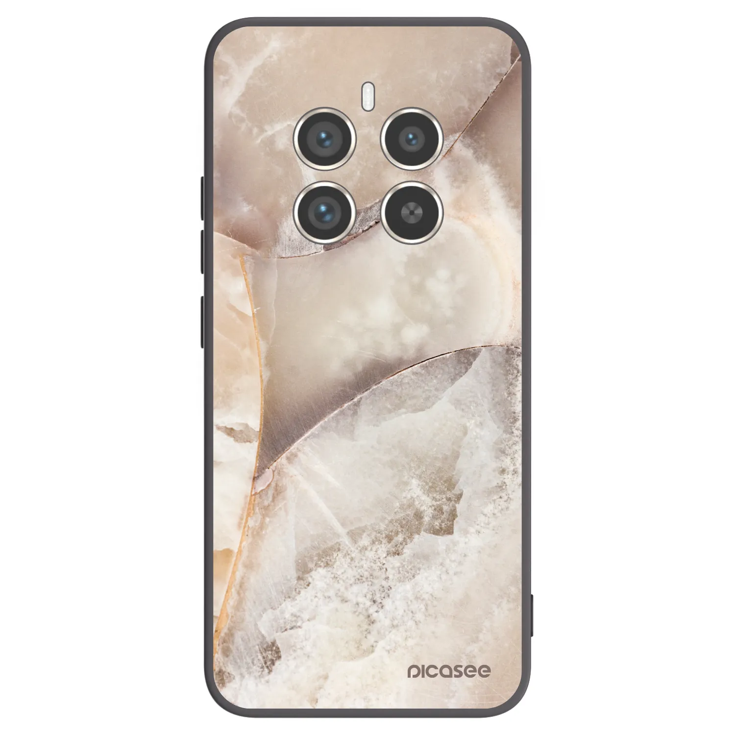 Picasee crna silikonska maskica za Realme 12 Pro 5G - Cream marble