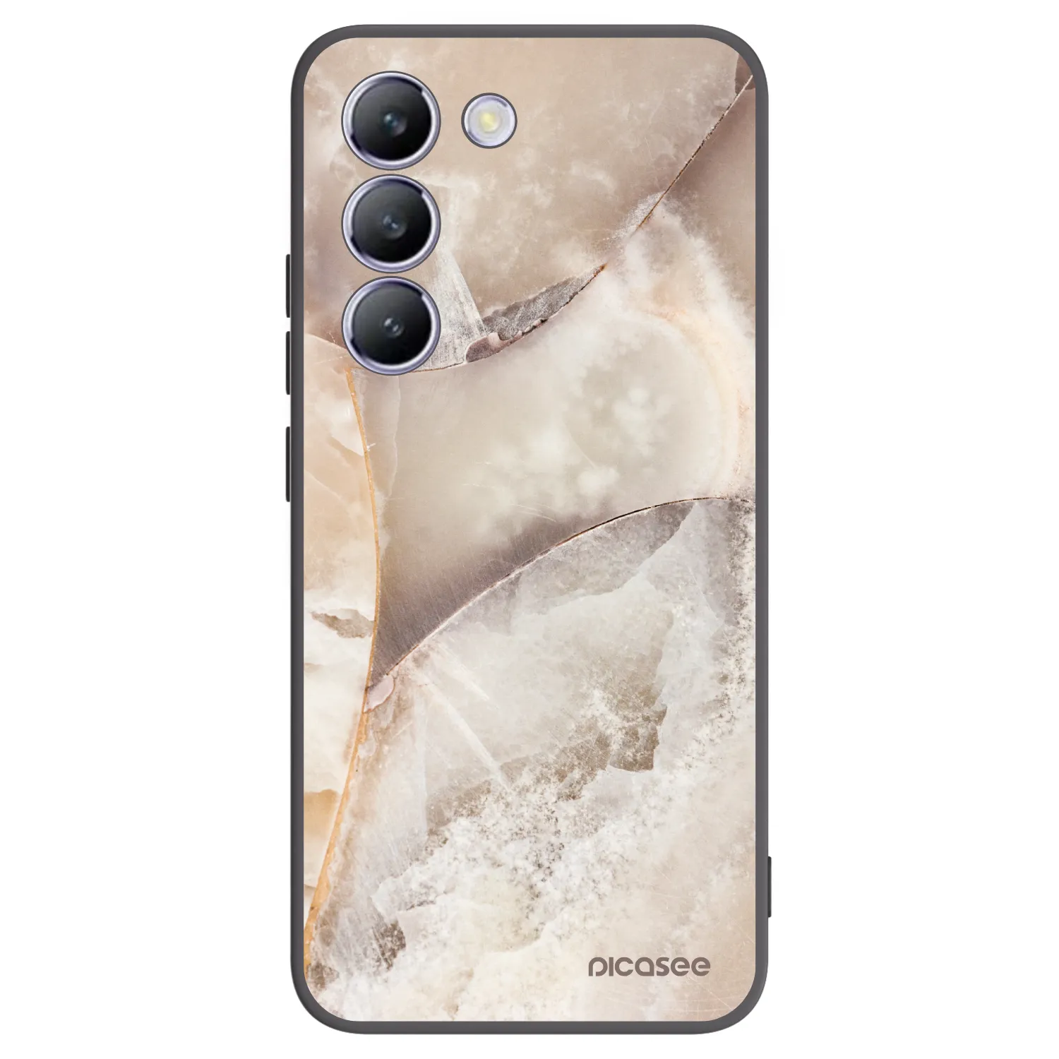 Picasee crna silikonska maskica za Vivo V40 SE 5G - Cream marble