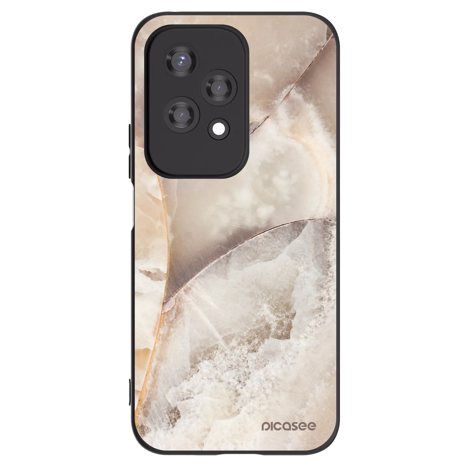 Picasee crna silikonska maskica za Honor 200 Lite - Cream marble