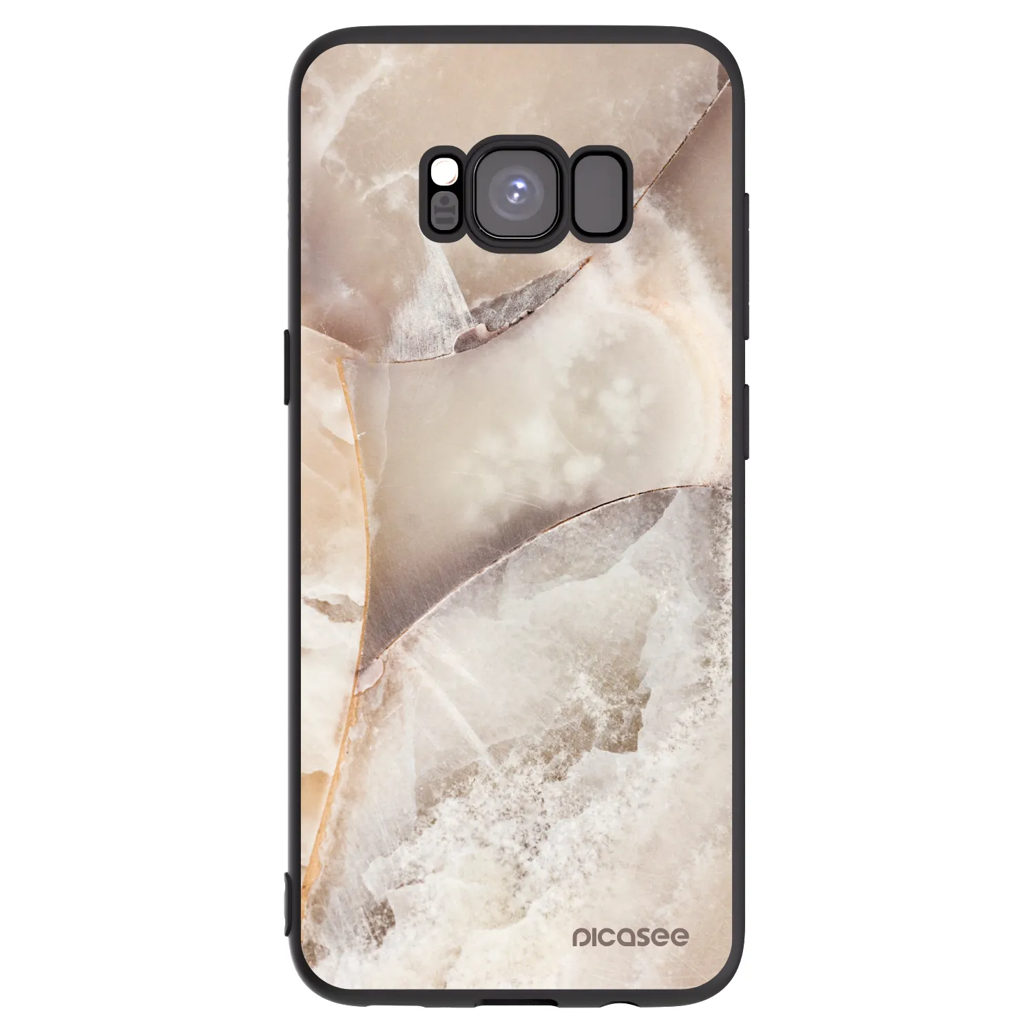 Picasee crna silikonska maskica za Samsung Galaxy S8 G950F - Cream marble