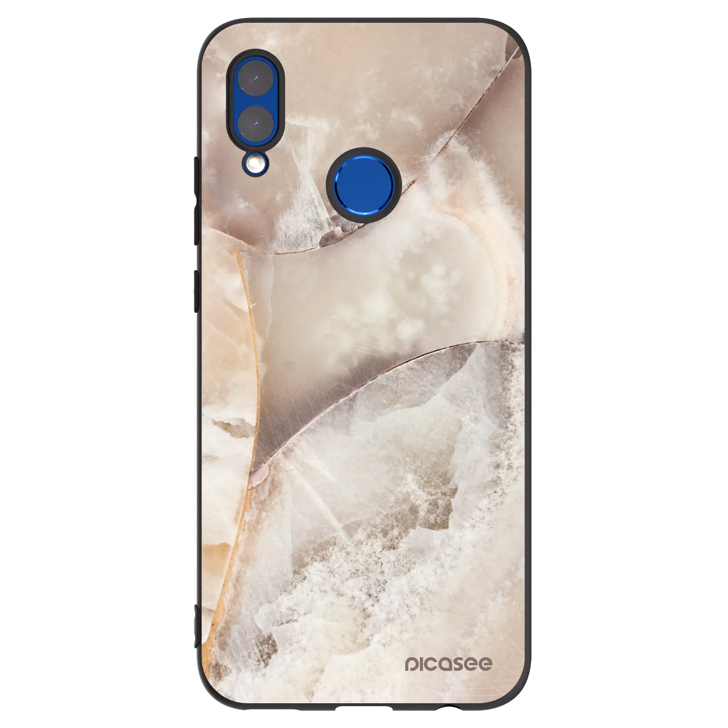 Picasee crna silikonska maskica za Honor 10 Lite - Cream marble