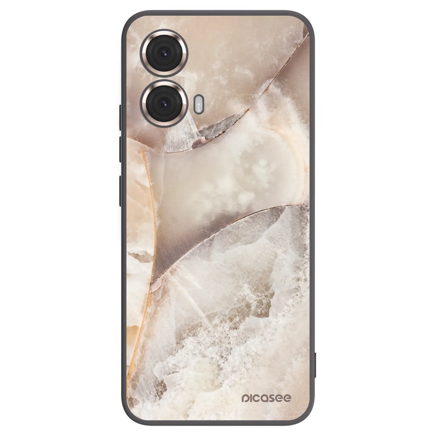 Picasee crna silikonska maskica za Motorola Moto G85 - Cream marble