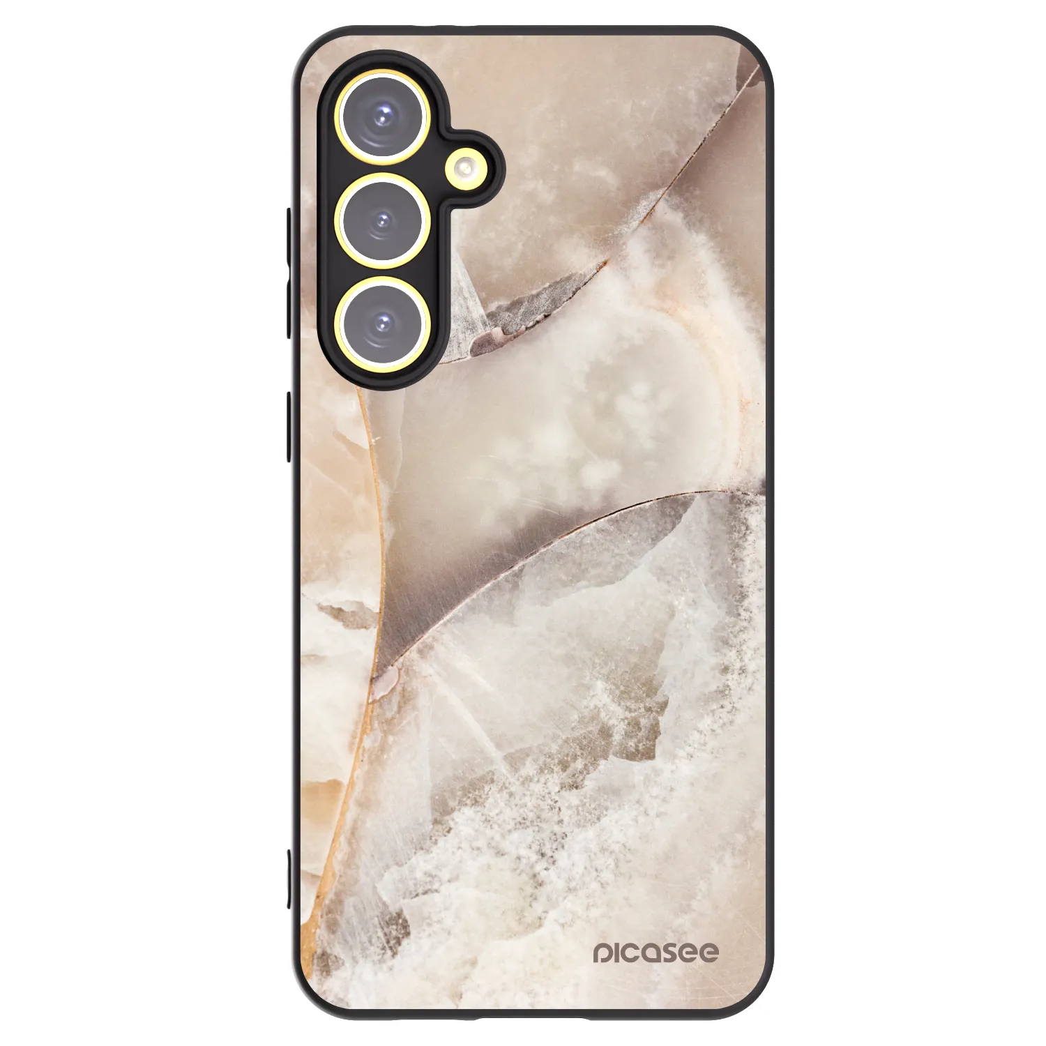 Picasee crna silikonska maskica za Samsung Galaxy S24 FE S721B - Cream marble