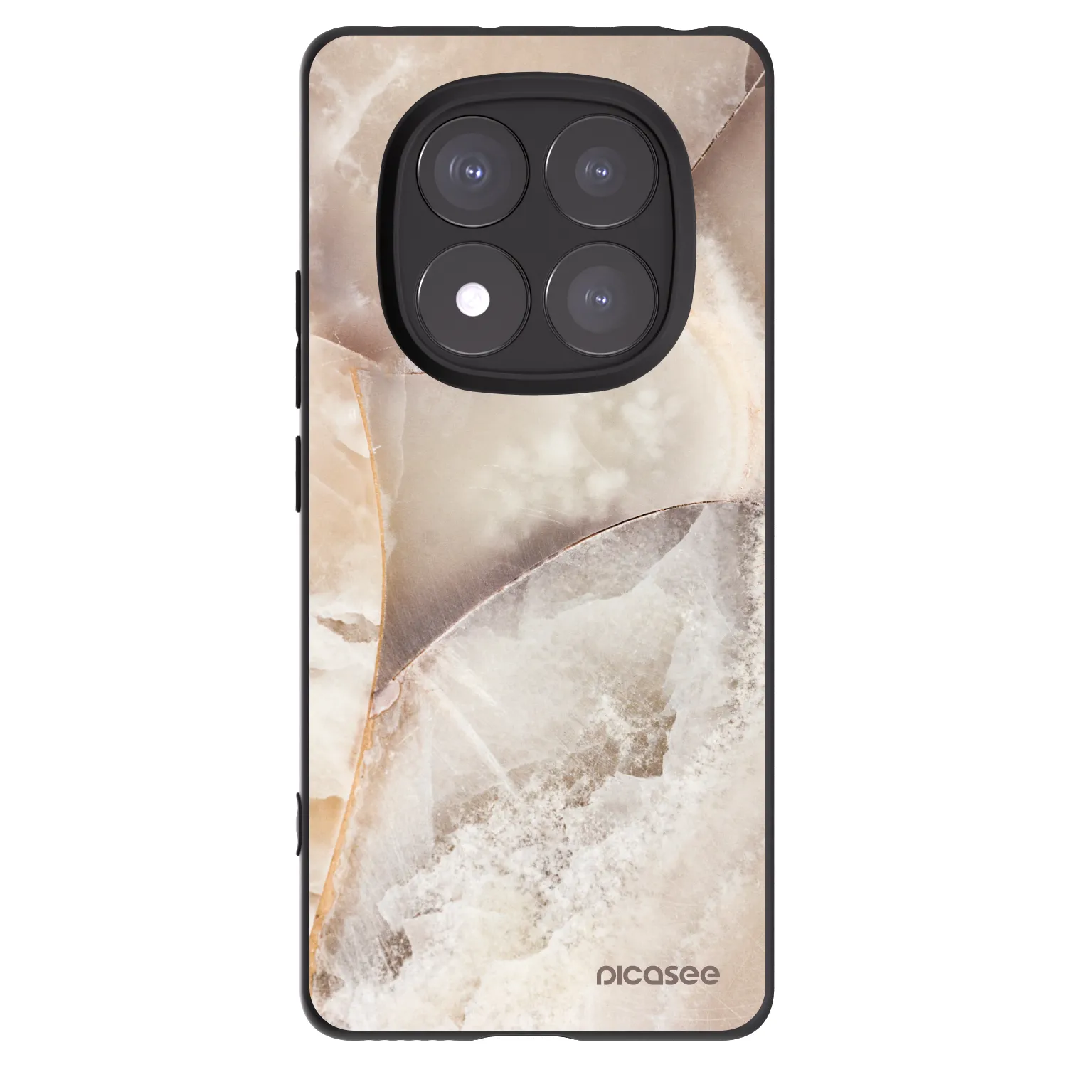 Picasee crna silikonska maskica za Xiaomi Redmi Note 14 Pro+ 5G - Cream marble