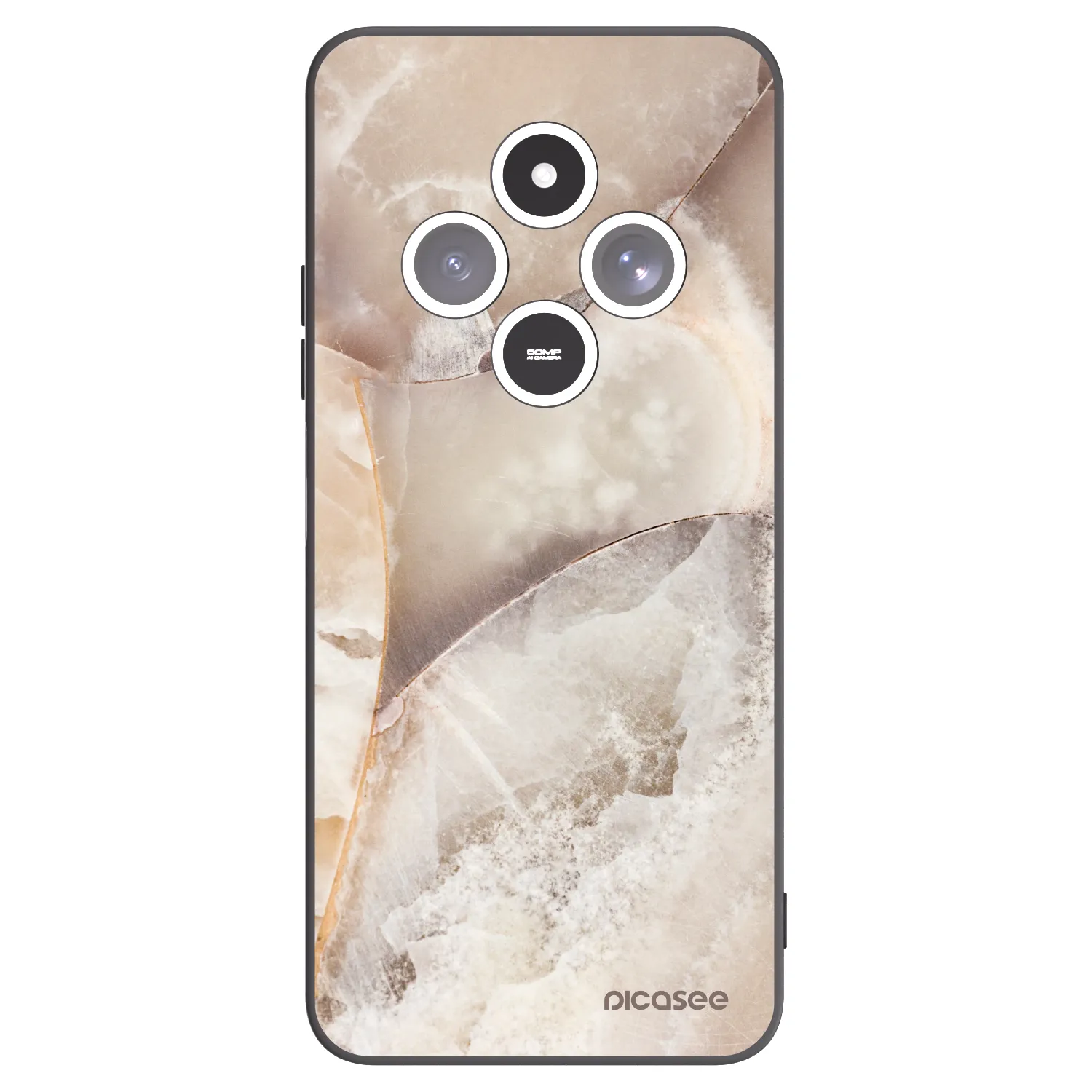 Picasee crna silikonska maskica za Xiaomi Redmi 14C - Cream marble