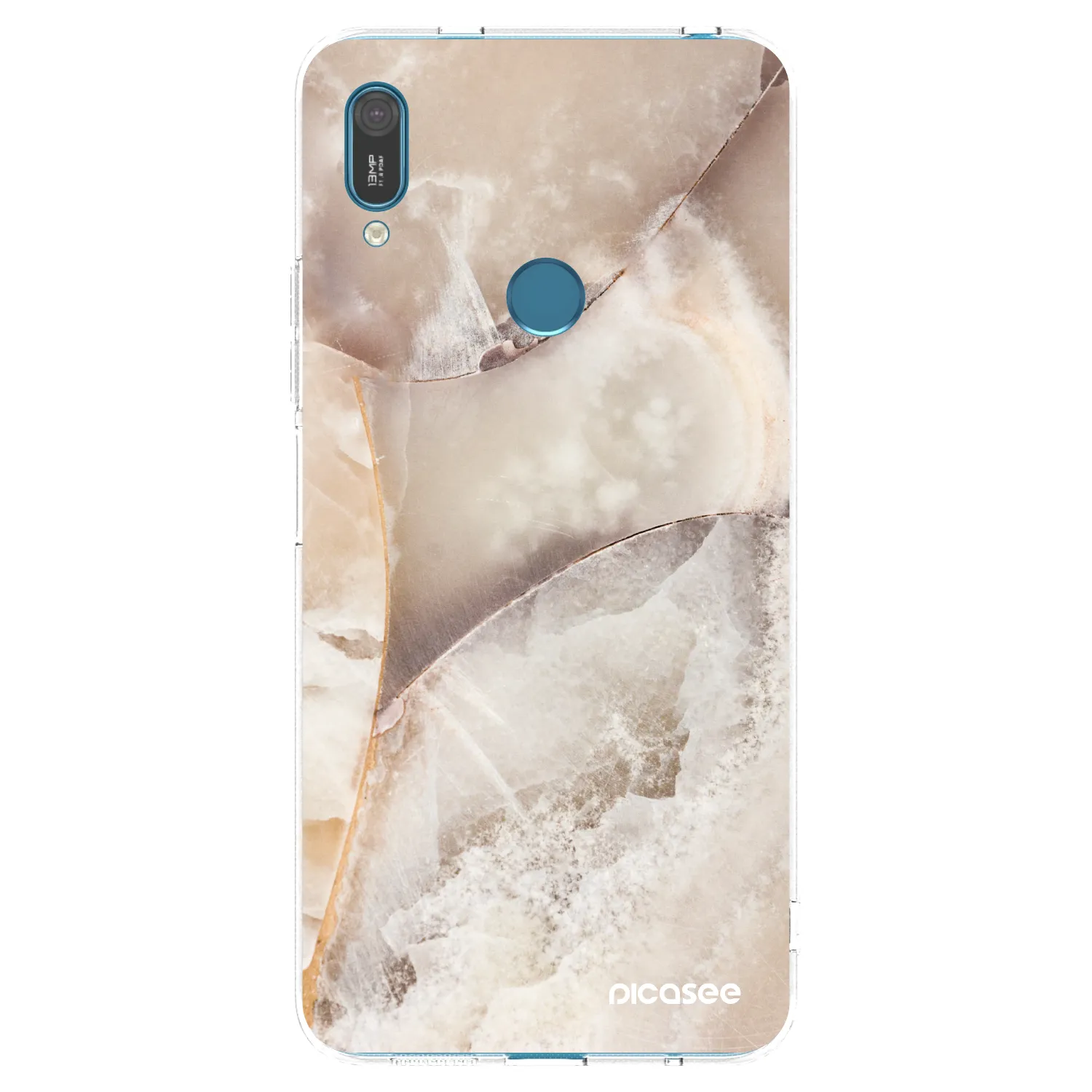 Picasee silikonska prozirna maskica za Huawei Y7 2019 - Cream marble