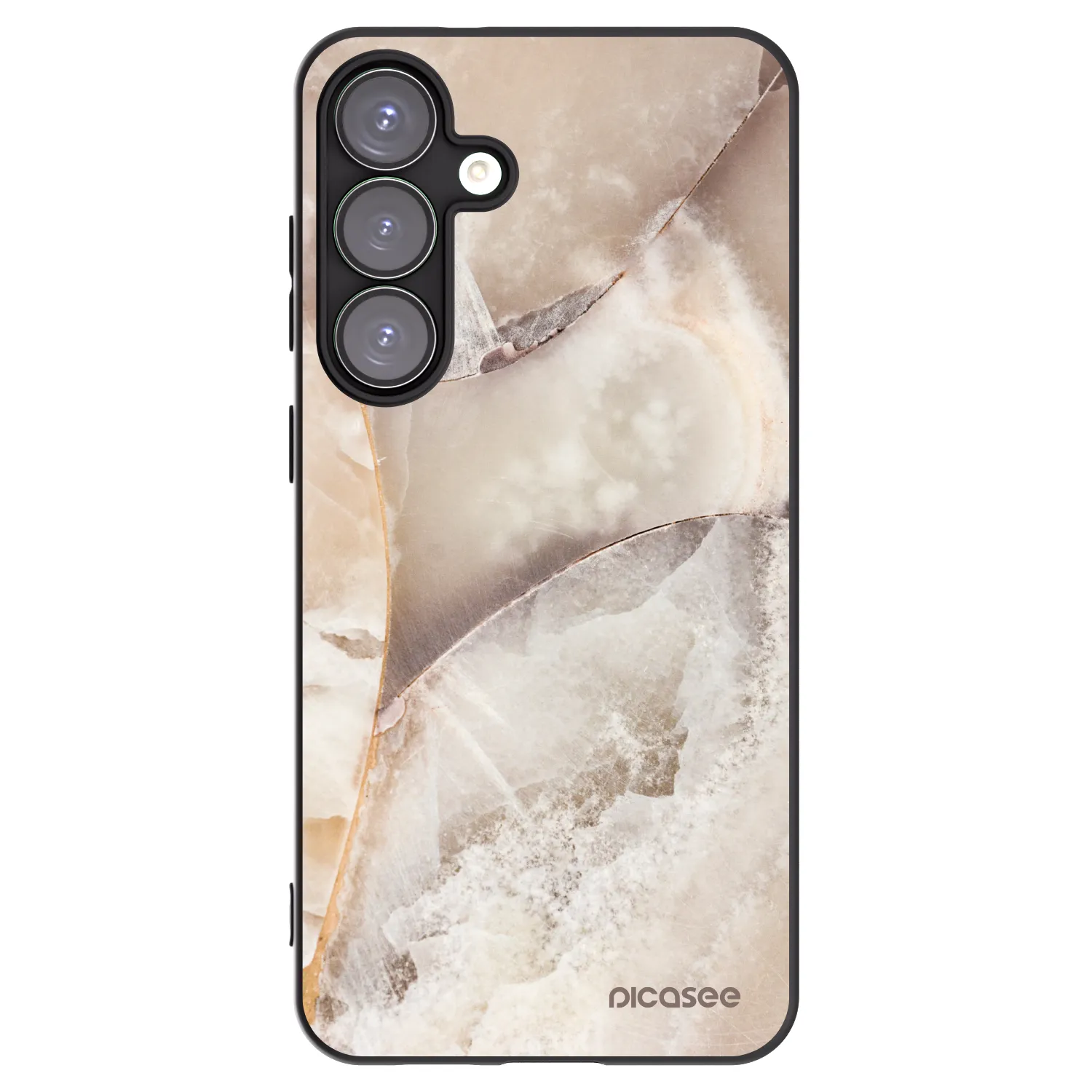 Picasee crna silikonska maskica za Samsung Galaxy S25+ 5G - Cream marble