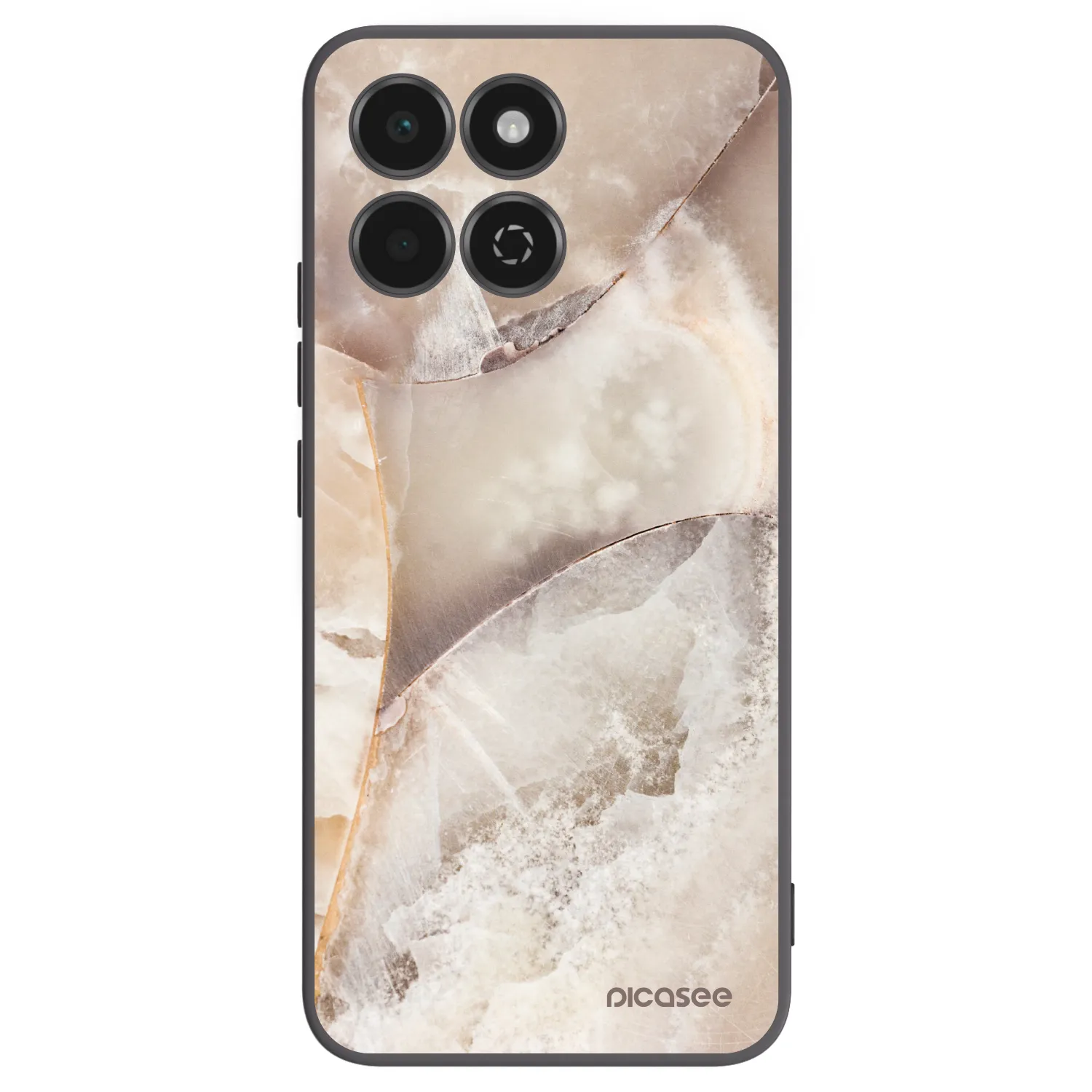 Picasee crna silikonska maskica za Honor 200 Smart 5G - Cream marble