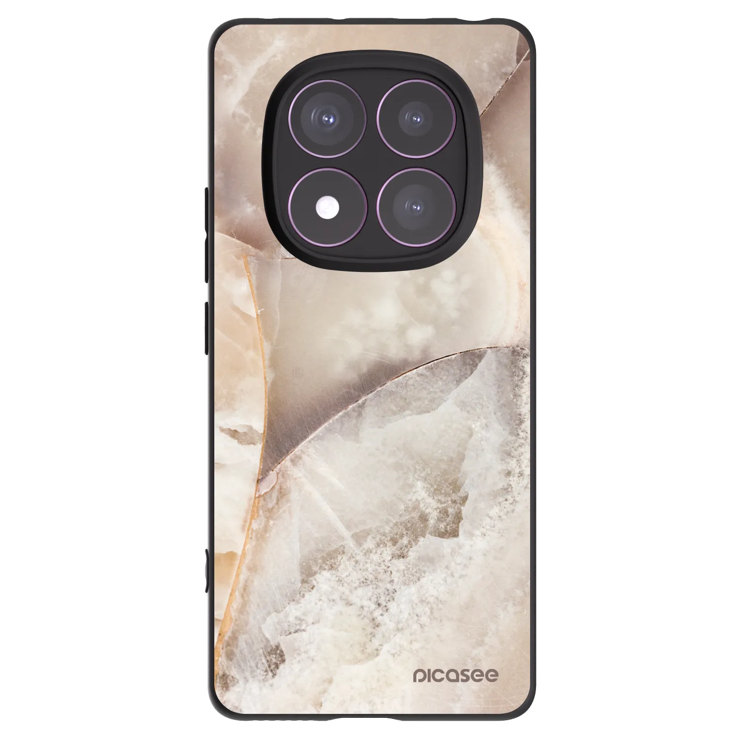 Picasee crna silikonska maskica za Xiaomi Redmi Note 14 Pro 4G - Cream marble
