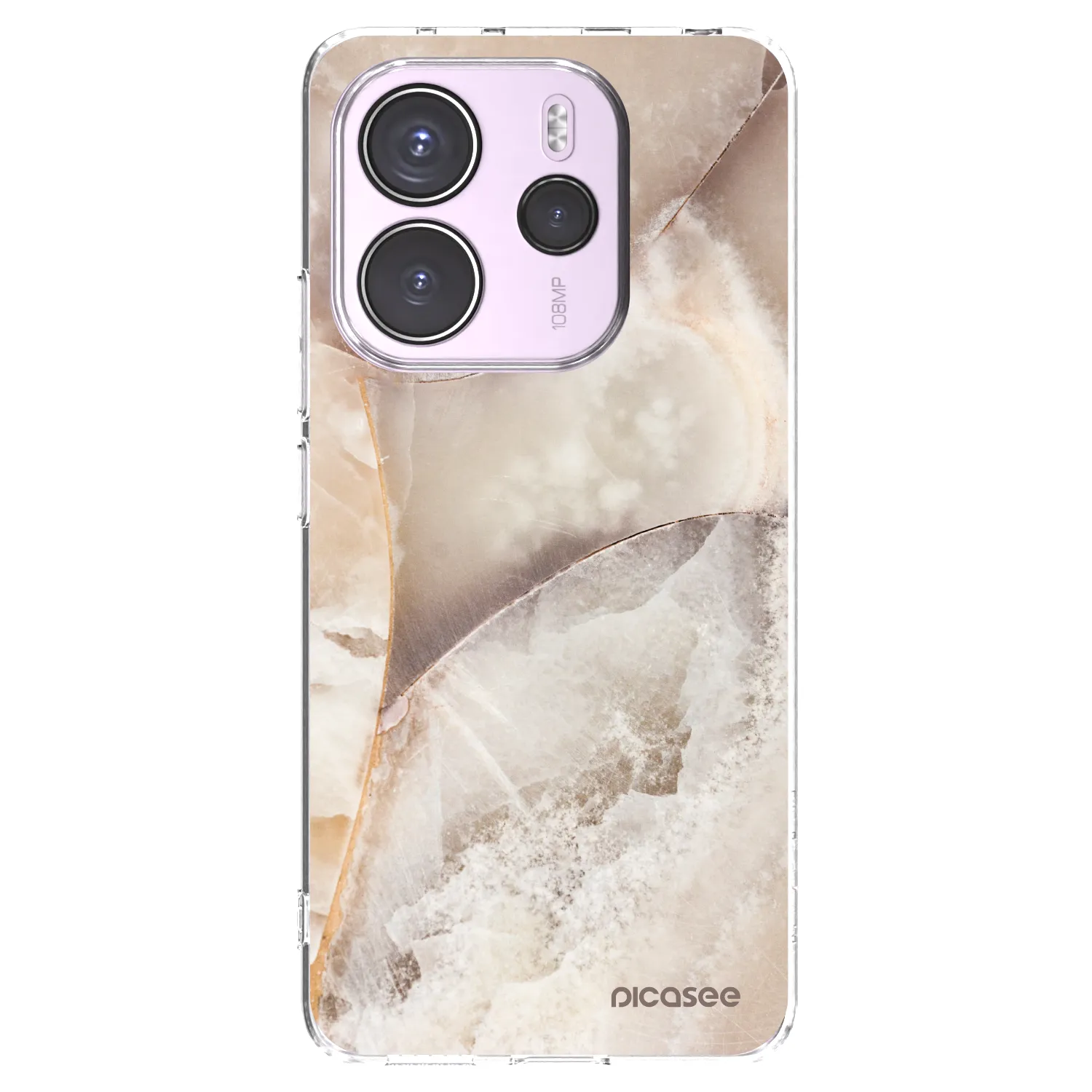 Picasee silikonska prozirna maskica za Xiaomi Redmi Note 14 4G - Cream marble