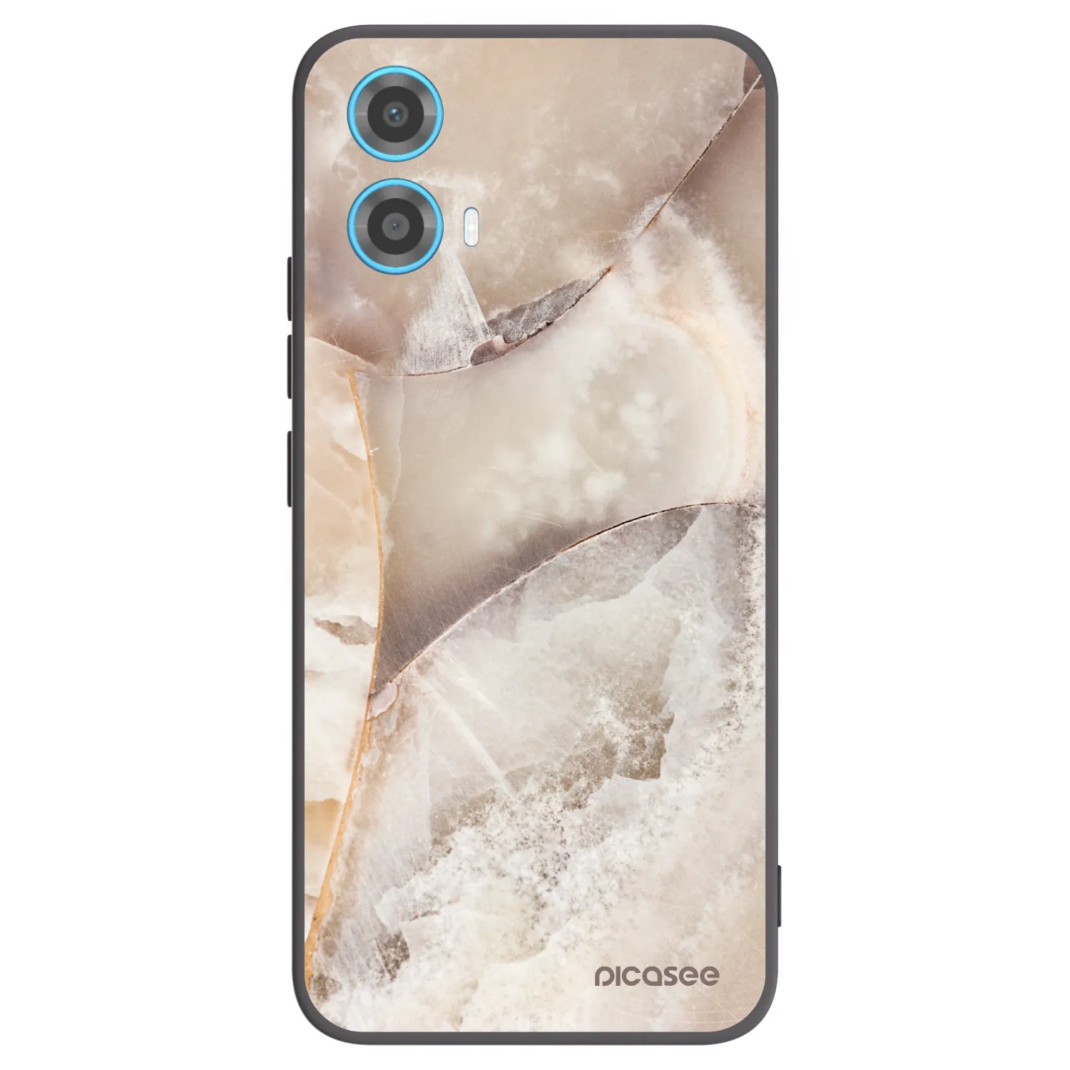 Picasee crna silikonska maskica za Motorola Moto G34 5G - Cream marble