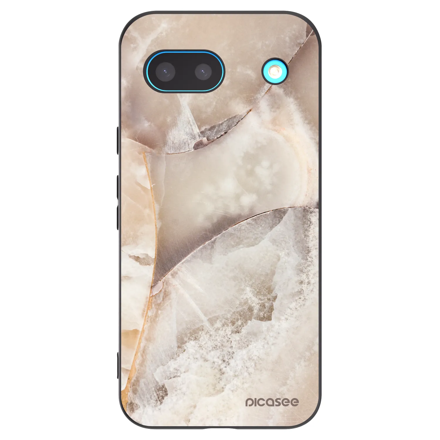 Picasee crna silikonska maskica za Google Pixel 8a - Cream marble