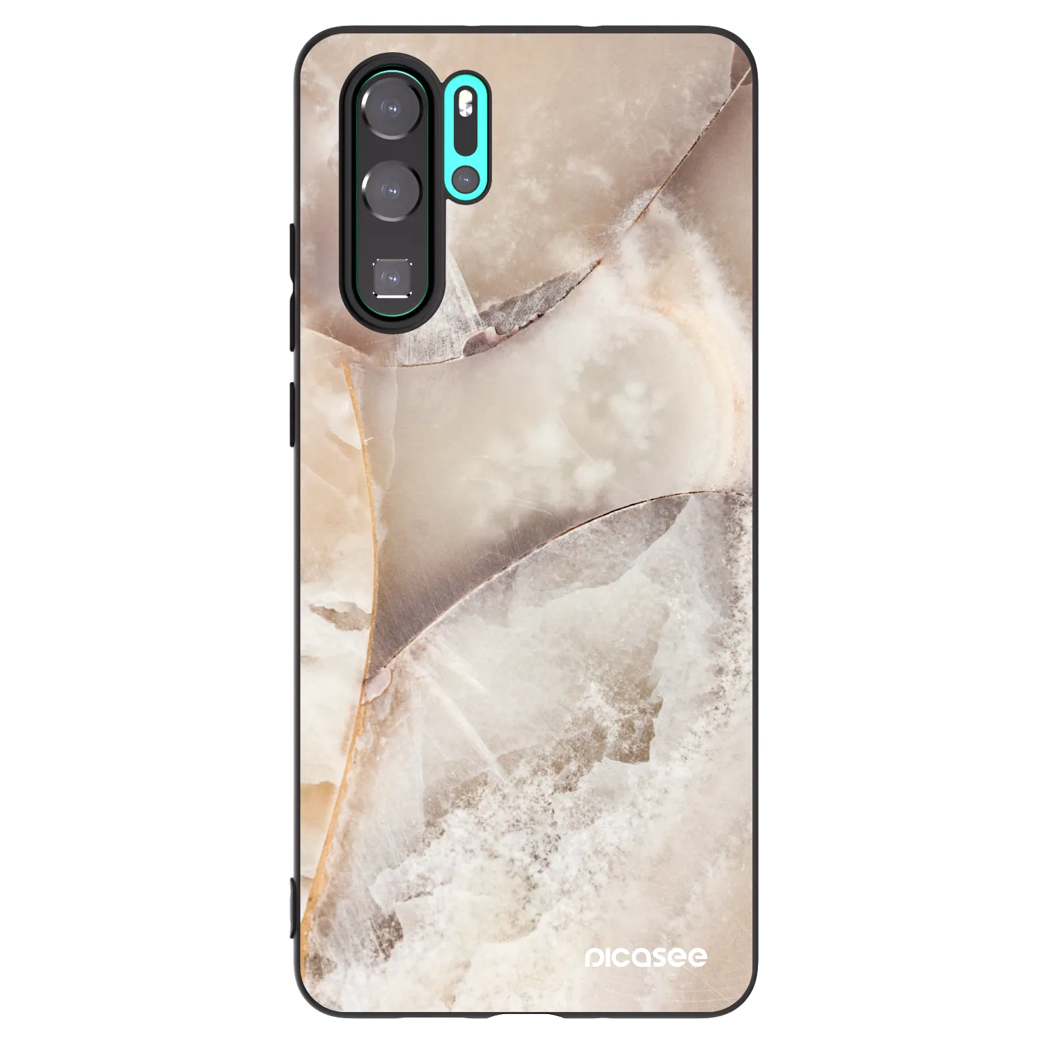 Picasee crna silikonska maskica za Huawei P30 Pro - Cream marble