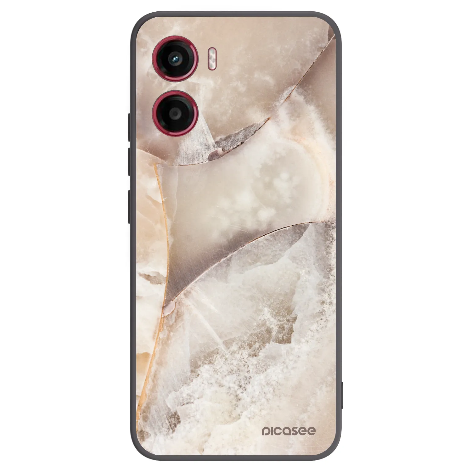 Picasee crna silikonska maskica za Motorola Moto G05 - Cream marble