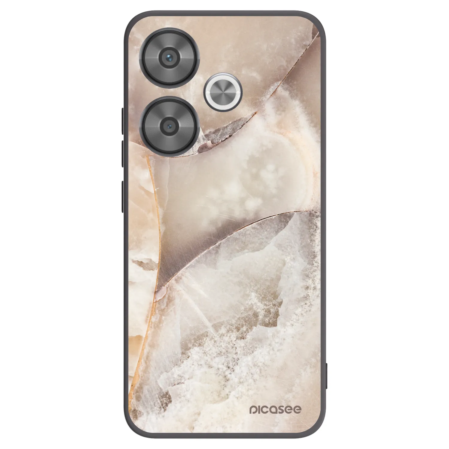 Picasee crna silikonska maskica za Xiaomi Poco F6 - Cream marble