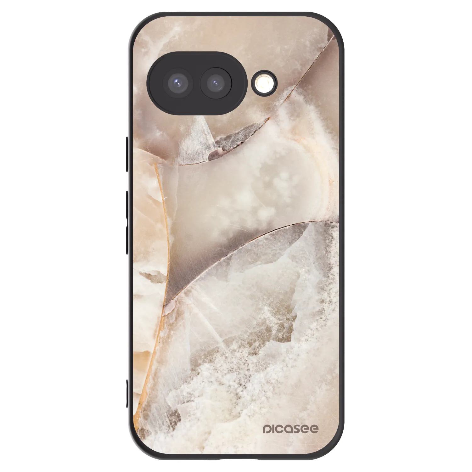 Picasee crna silikonska maskica za Google Pixel 9a - Cream marble