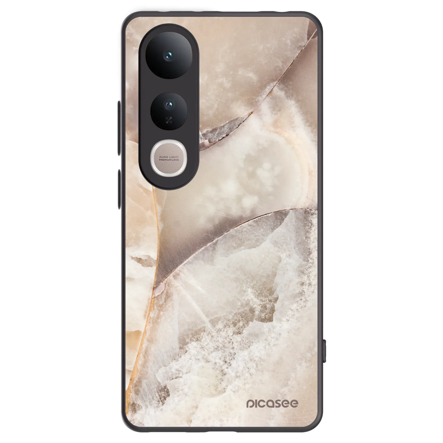 Picasee crna silikonska maskica za Vivo V50 Lite 5G - Cream marble