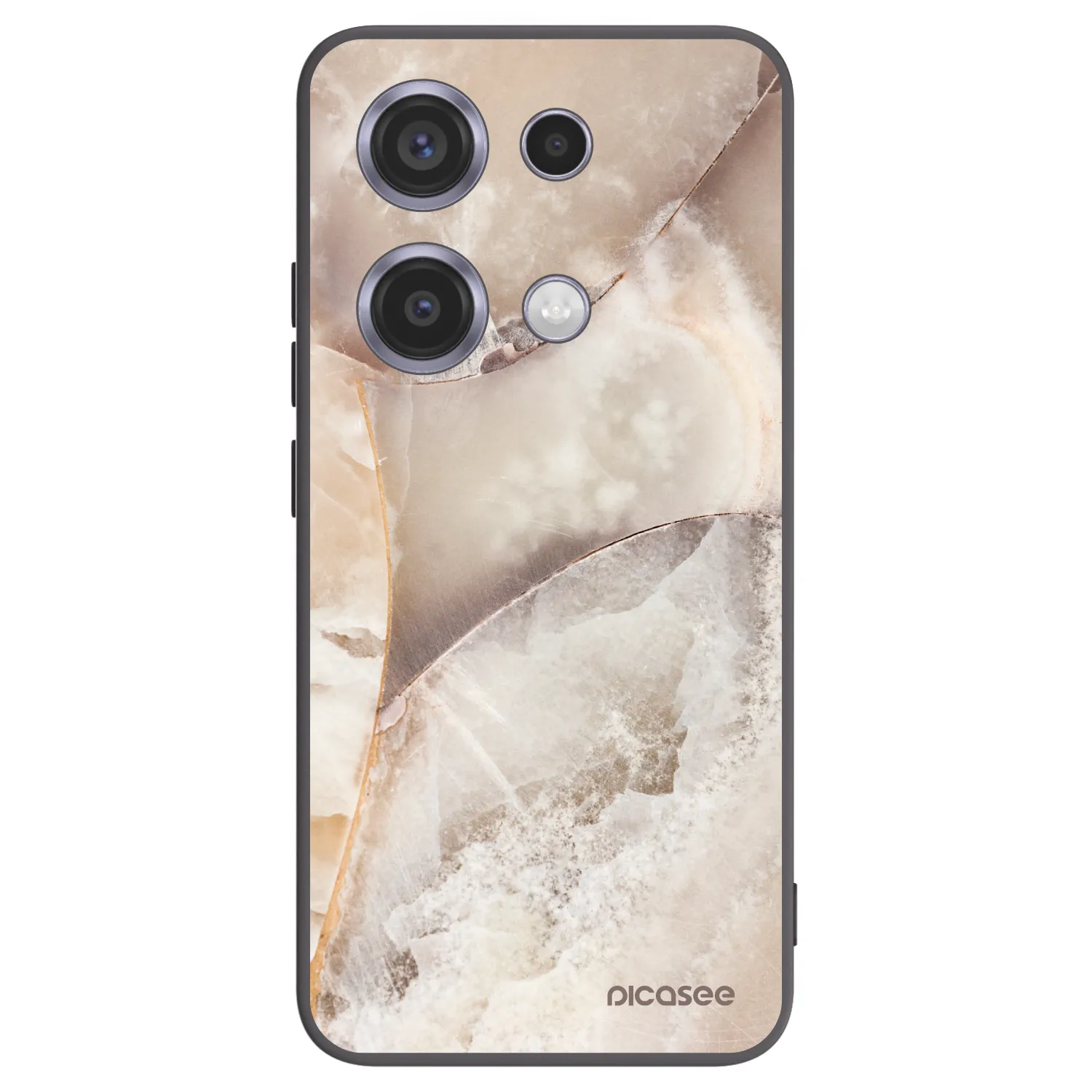 Picasee crna silikonska maskica za Xiaomi Redmi Note 14S - Cream marble