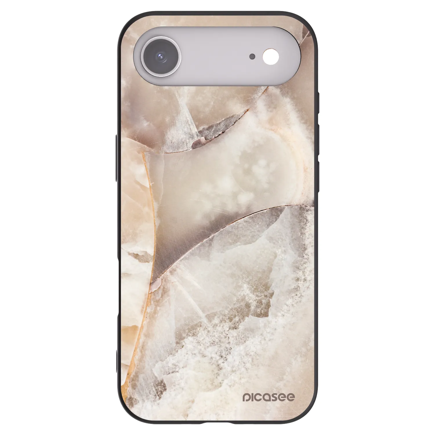 Picasee crna silikonska maskica za Apple iPhone Air - Cream marble