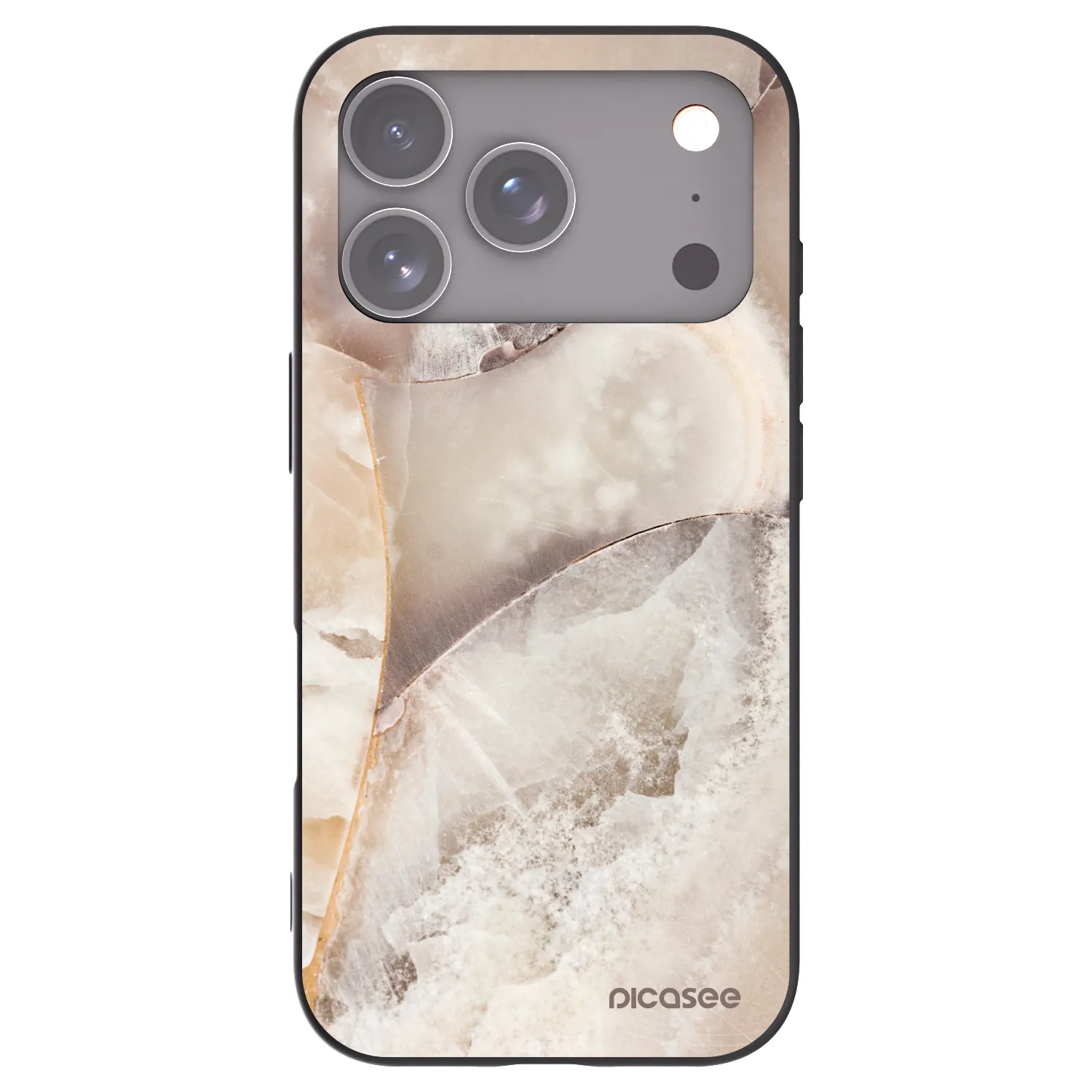 Picasee crna silikonska maskica za Apple iPhone 17 Pro - Cream marble