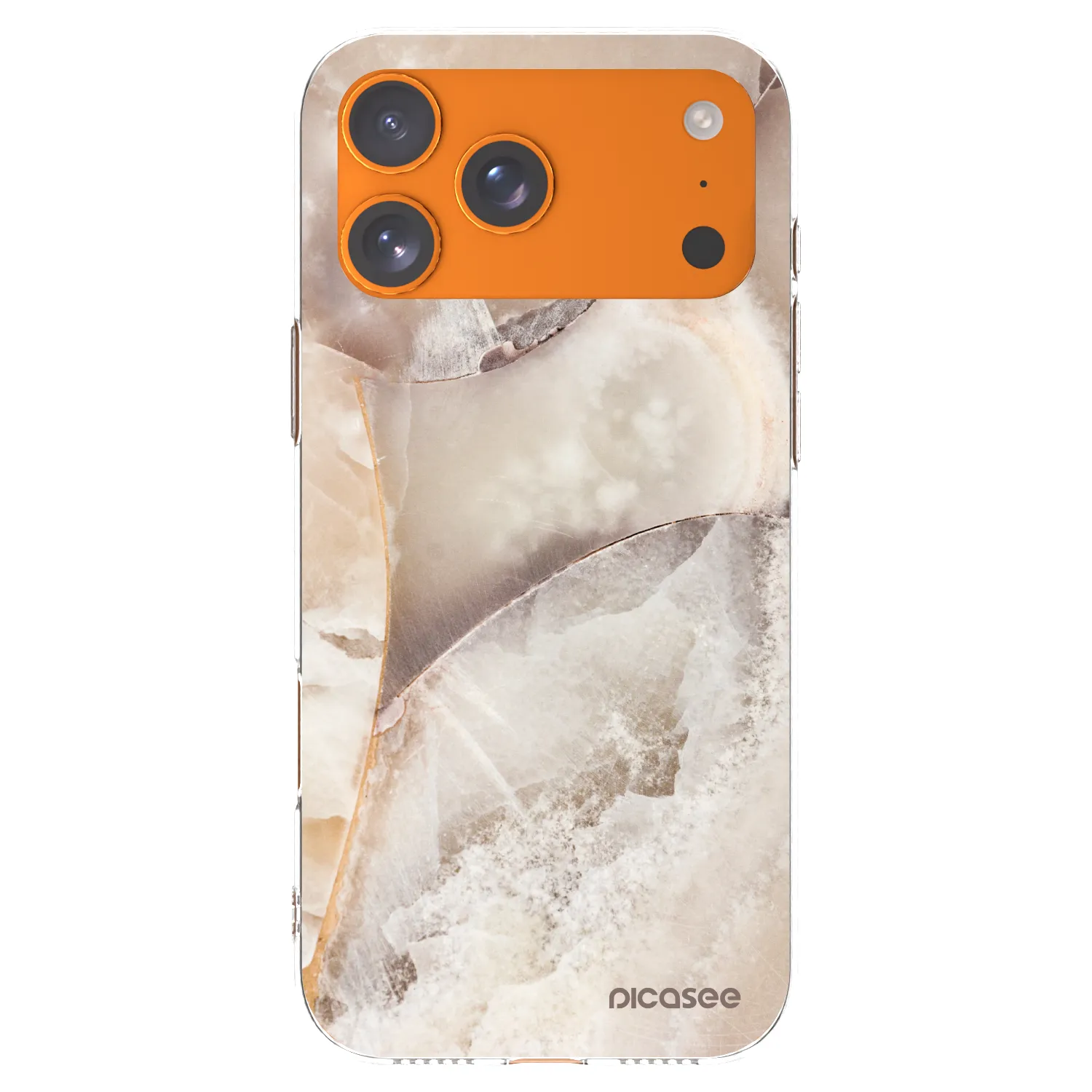 Picasee silikonska prozirna maskica za Apple iPhone 17 Pro Max - Cream marble
