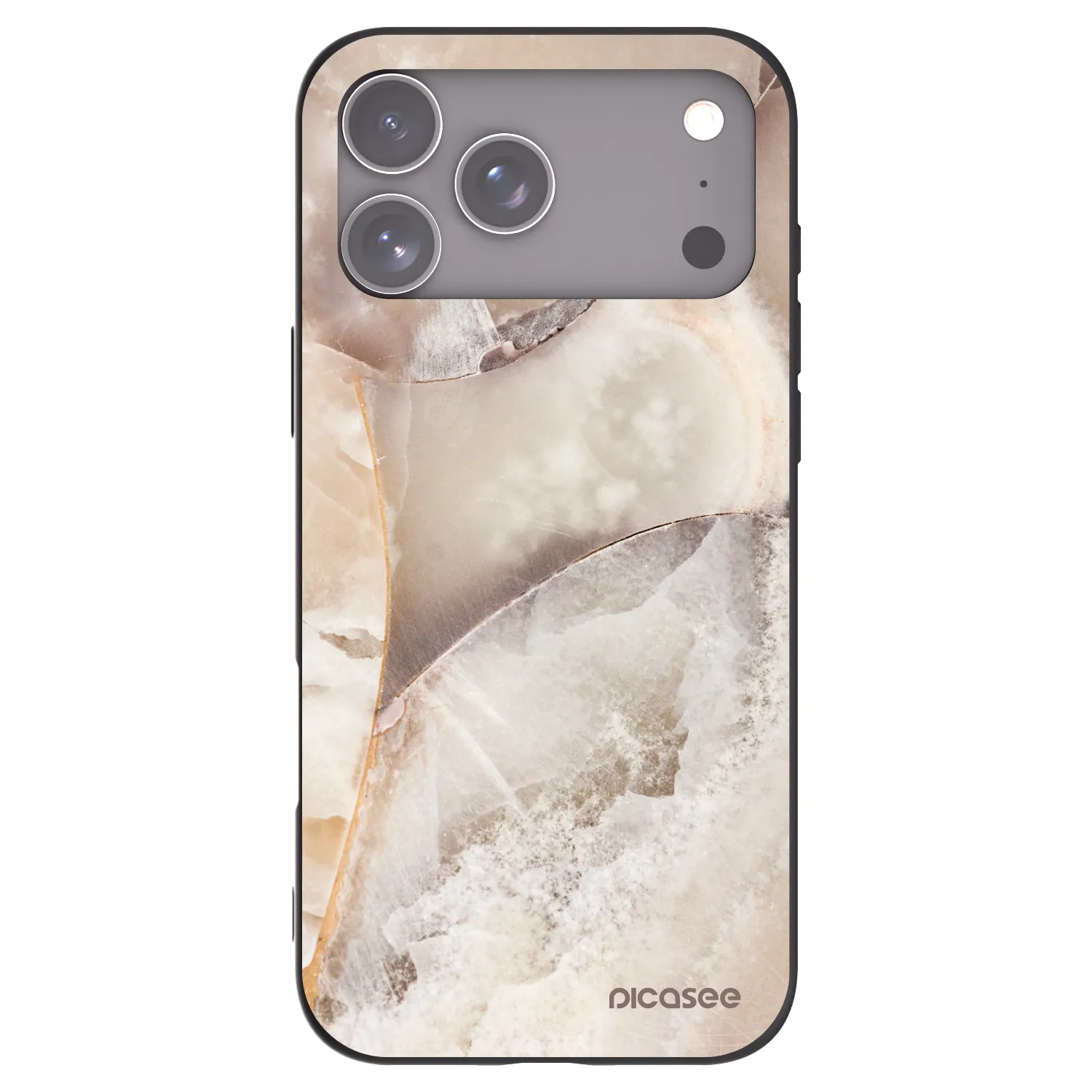 Picasee crna silikonska maskica za Apple iPhone 17 Pro Max - Cream marble