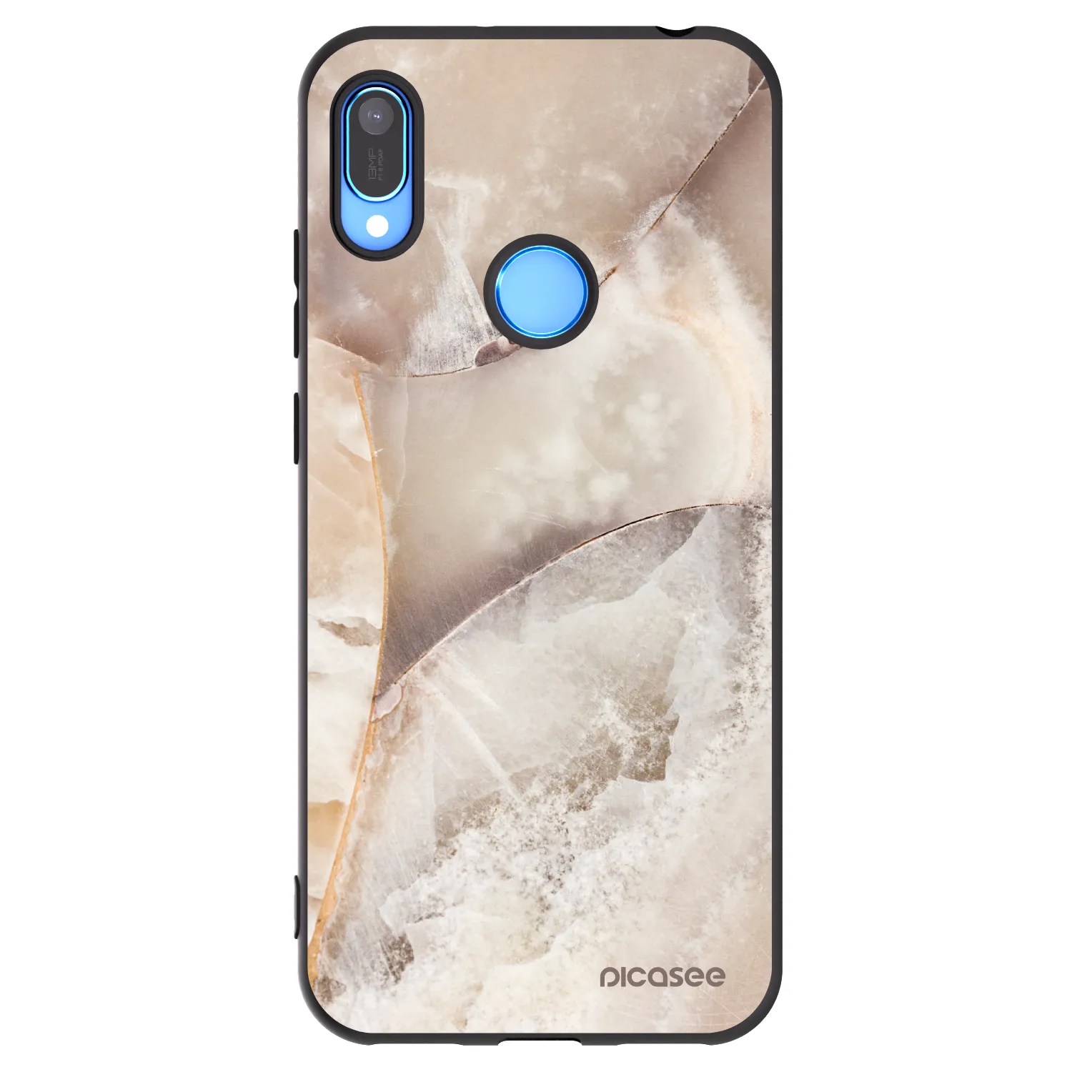 Picasee crna silikonska maskica za Huawei Y6 2019 - Cream marble