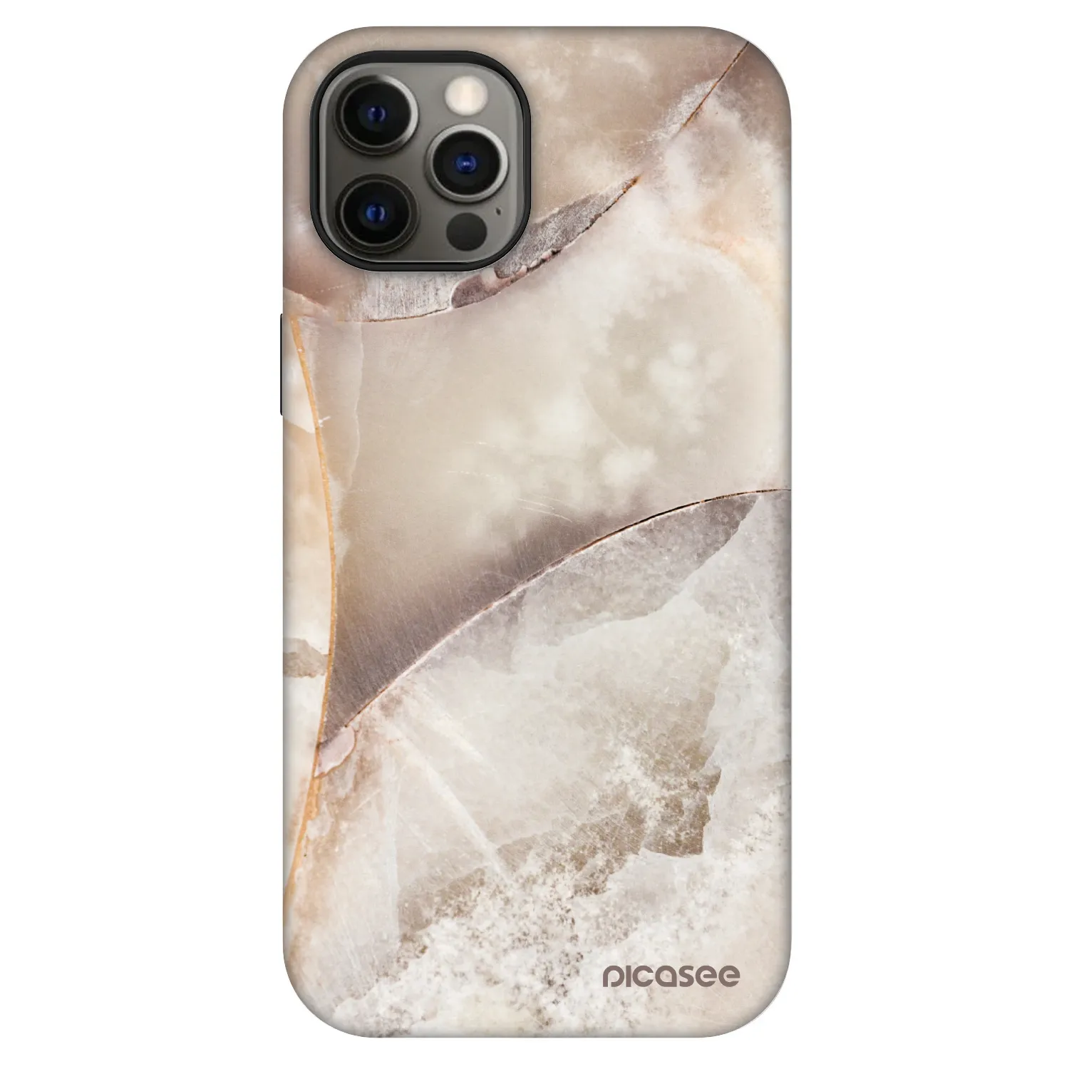 Picasee Fashion Case MagSafe za Apple iPhone 12 - Cream marble