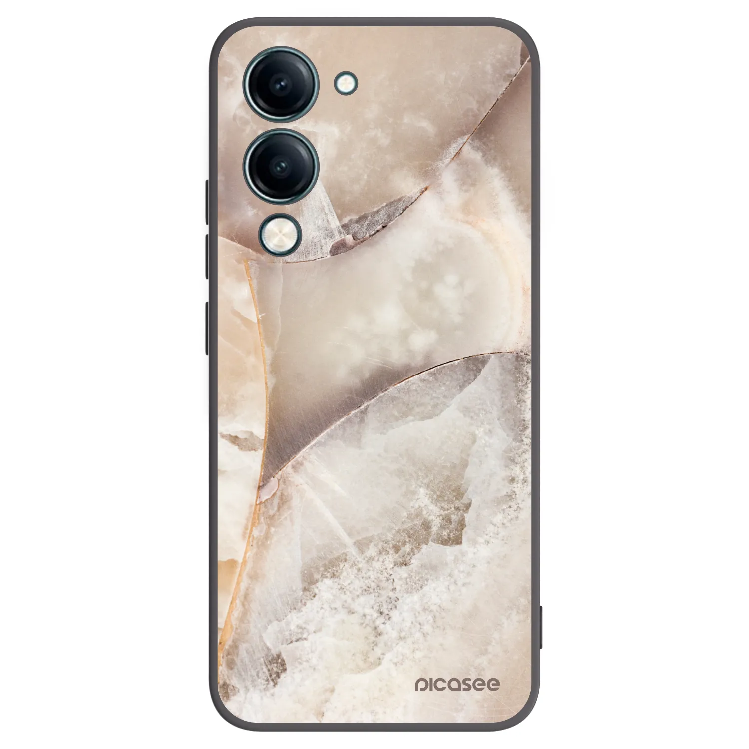 Picasee crna silikonska maskica za Vivo Y29s 5G - Cream marble